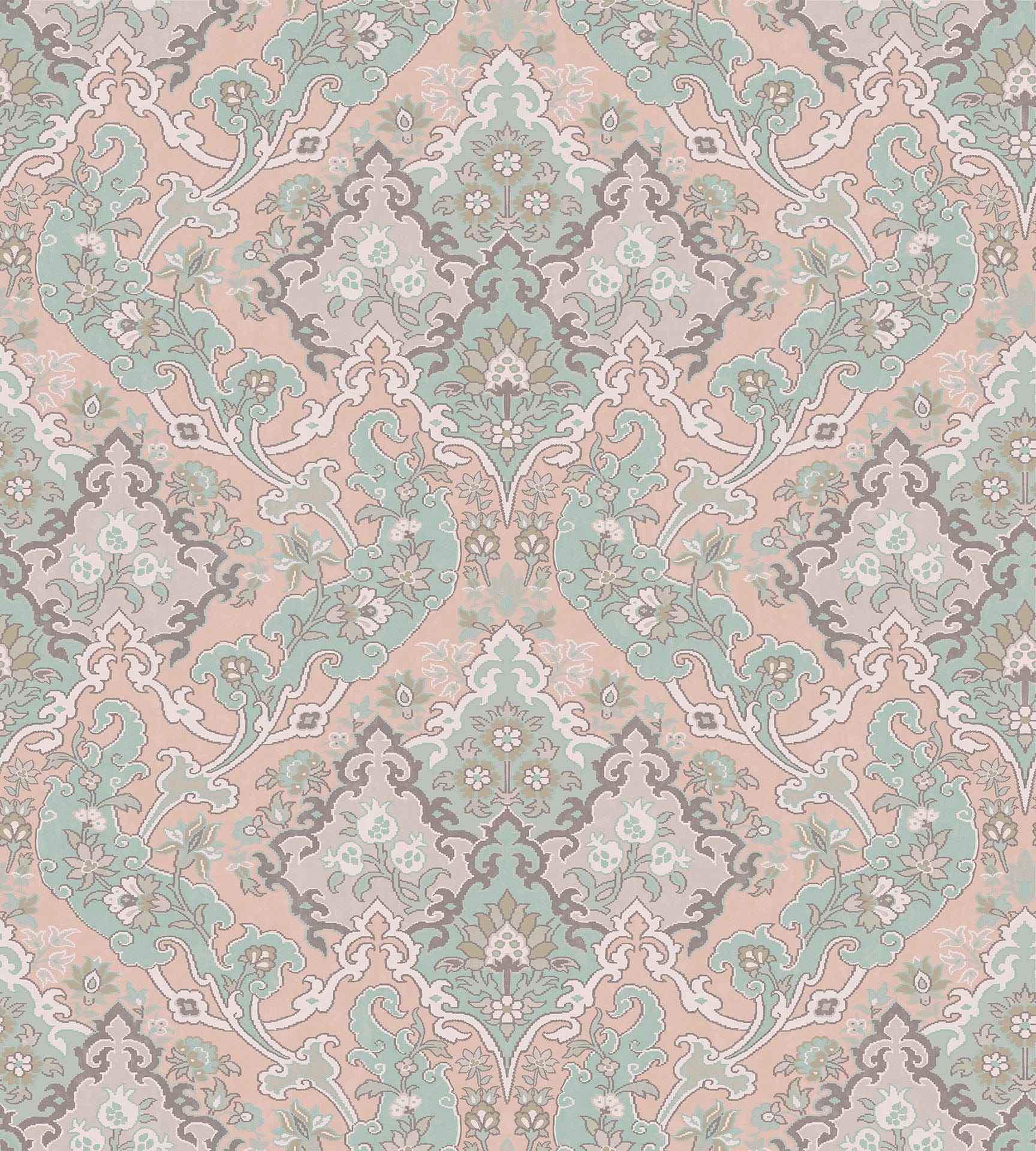 Cole & Son Pushkin - Stone & Duck Egg on Plaster Pink