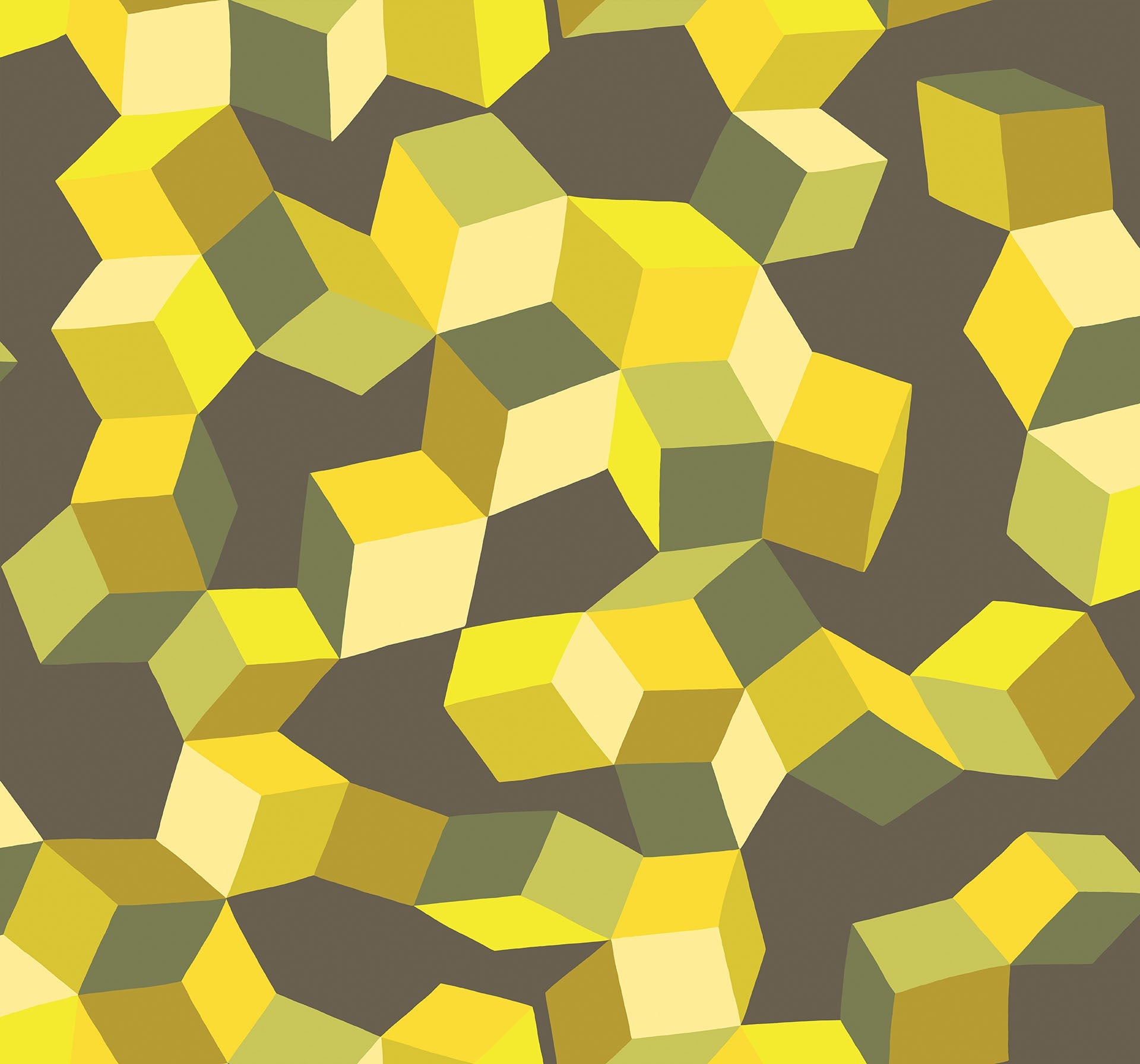 Cole & Son Puzzle - Chartreuse on Charcoal