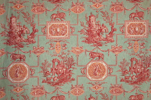 Pierre Frey Les muses et le lion - Rouge Celadon