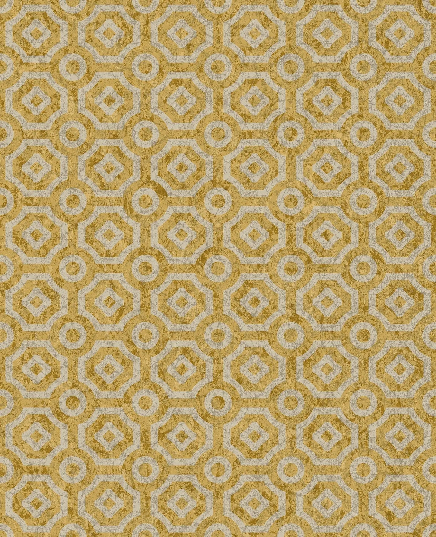 Cole & Son Queen's Quarter - Metallic Silver on Metallic Gold