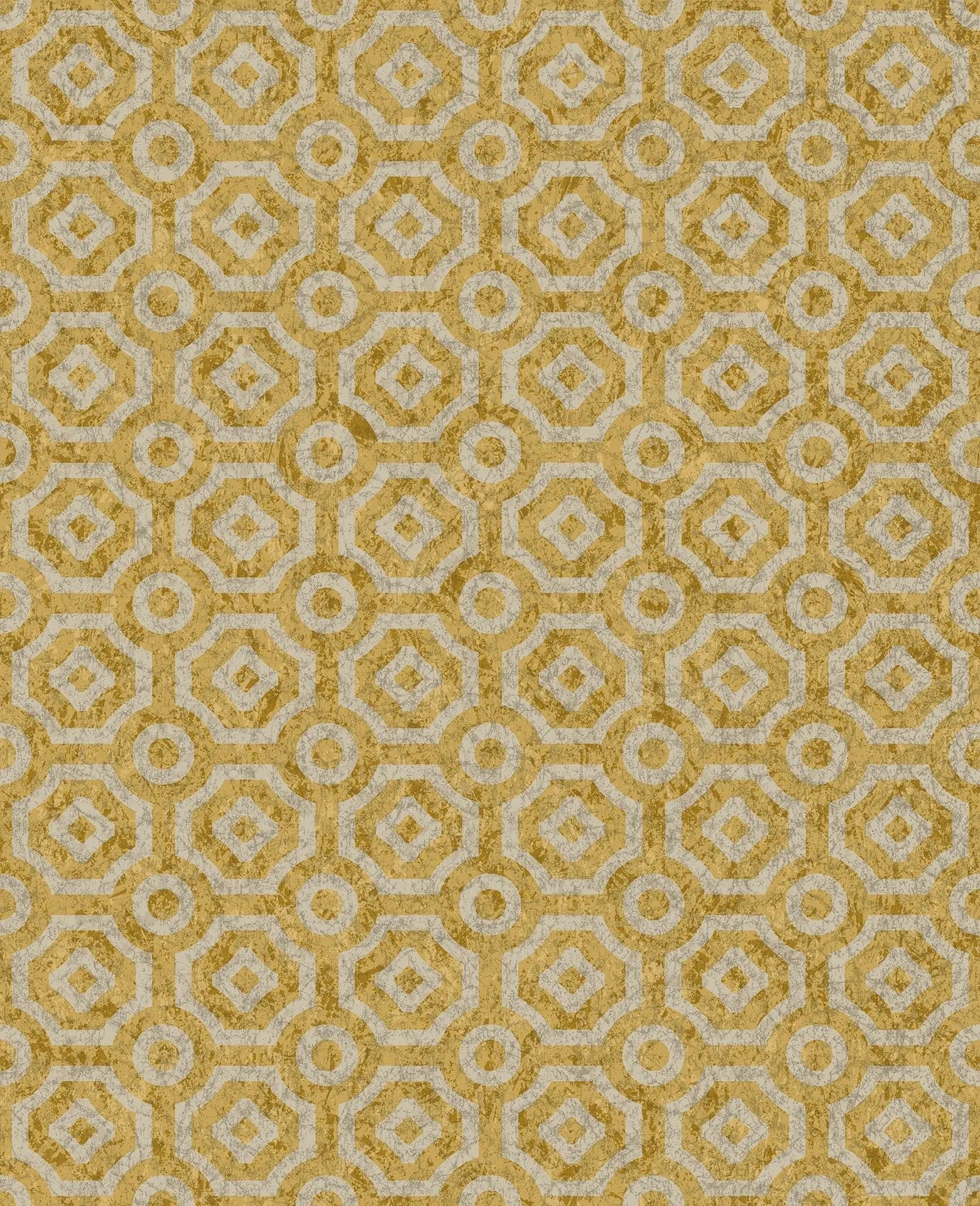 Cole & Son Queen's Quarter - Metallic Silver on Metallic Gold