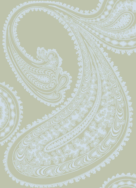 Cole & Son Rajapur wallpaper - Seafoam on Olive