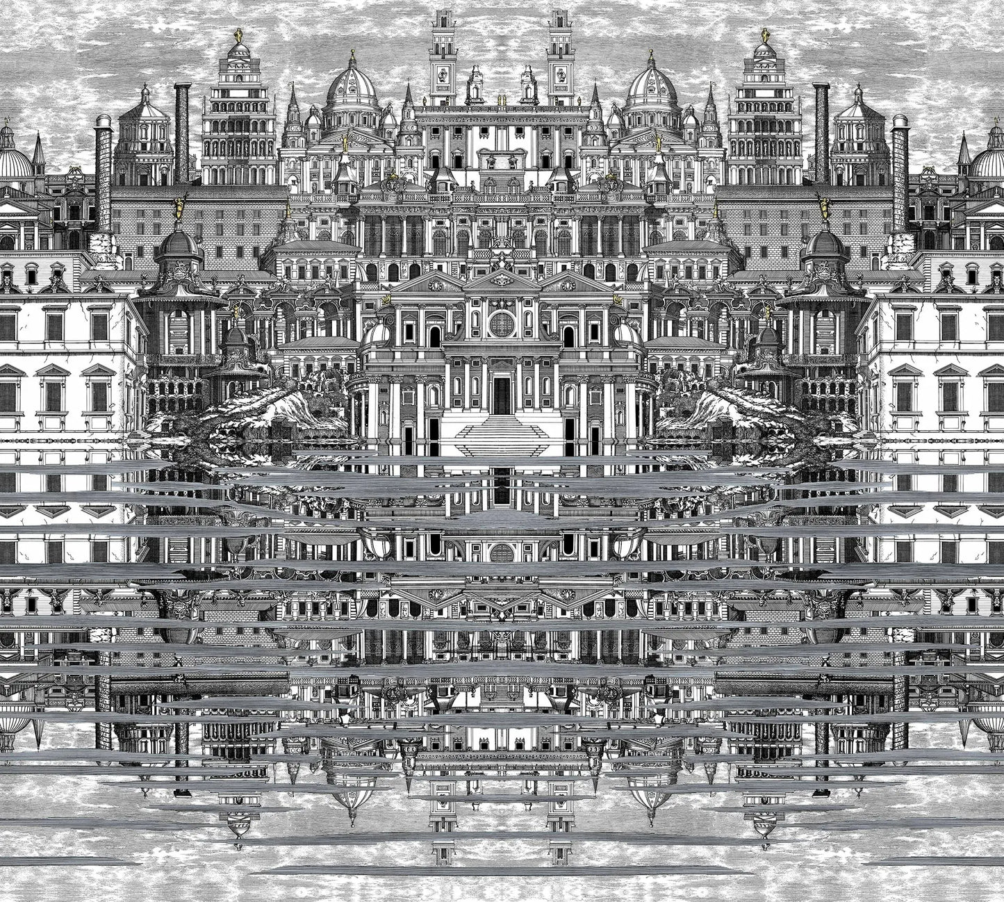 Cole & Son Riflesso wallpaper - Black & White