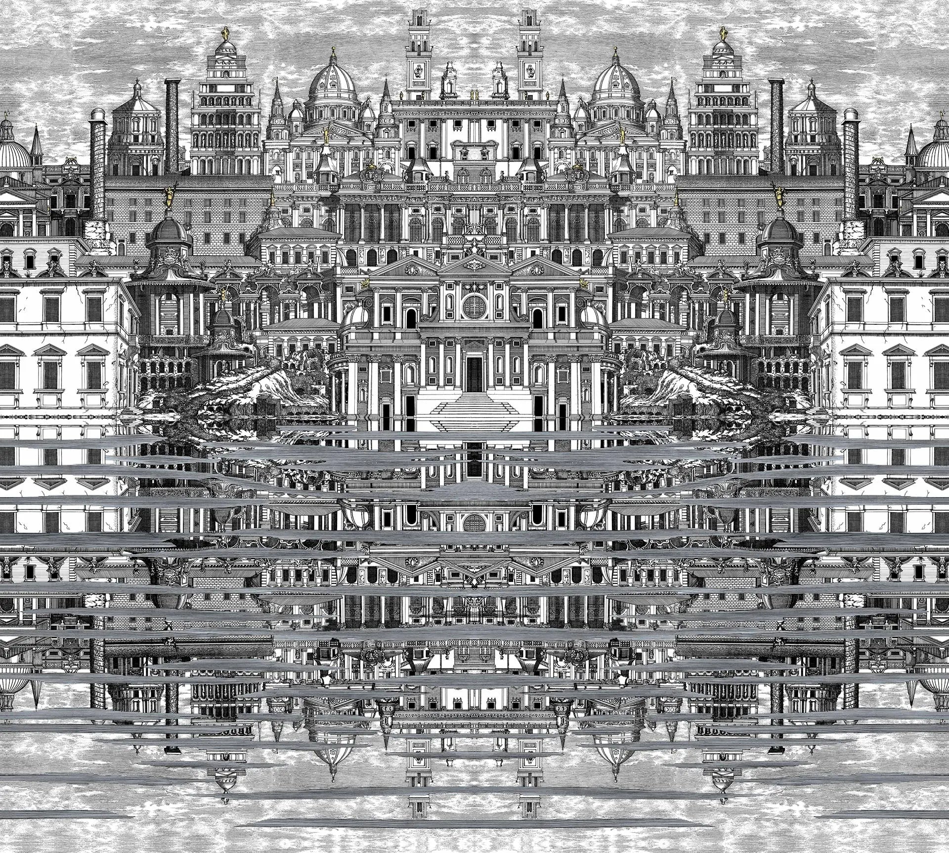 Cole & Son Riflesso wallpaper - Black & White