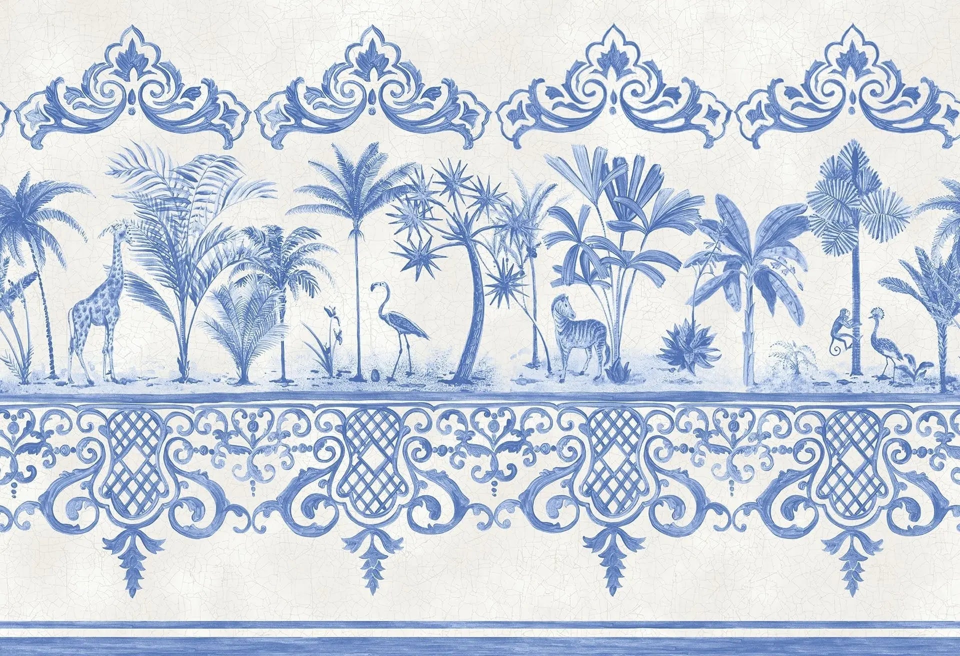 Cole & Son Rousseau Border wallpaper - Blue on White