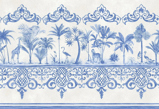 Cole & Son Rousseau Border wallpaper - Blue on White