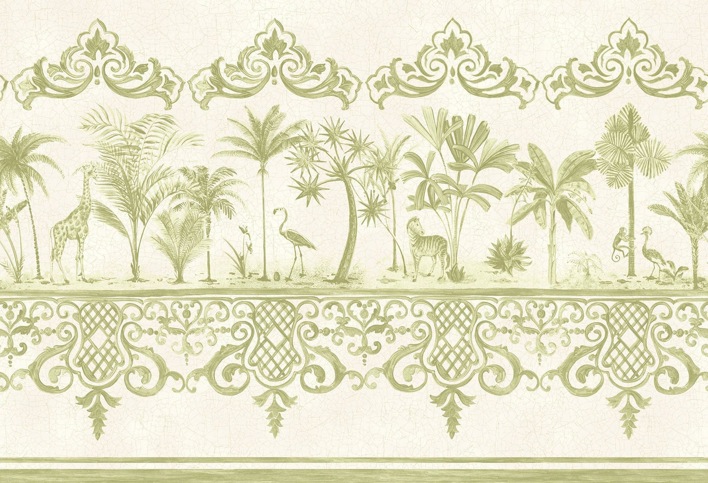 Cole & Son Rousseau Border - Olive Green on Cream