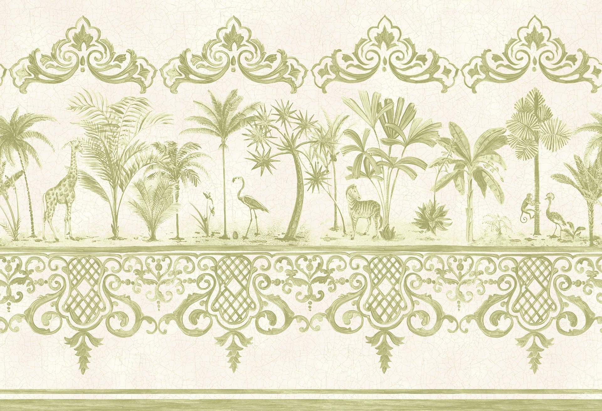 Cole & Son Rousseau Border - Olive Green on Cream