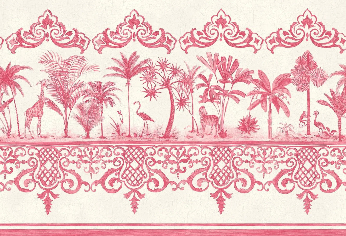 Cole & Son Rousseau Border - Fuchsia on White