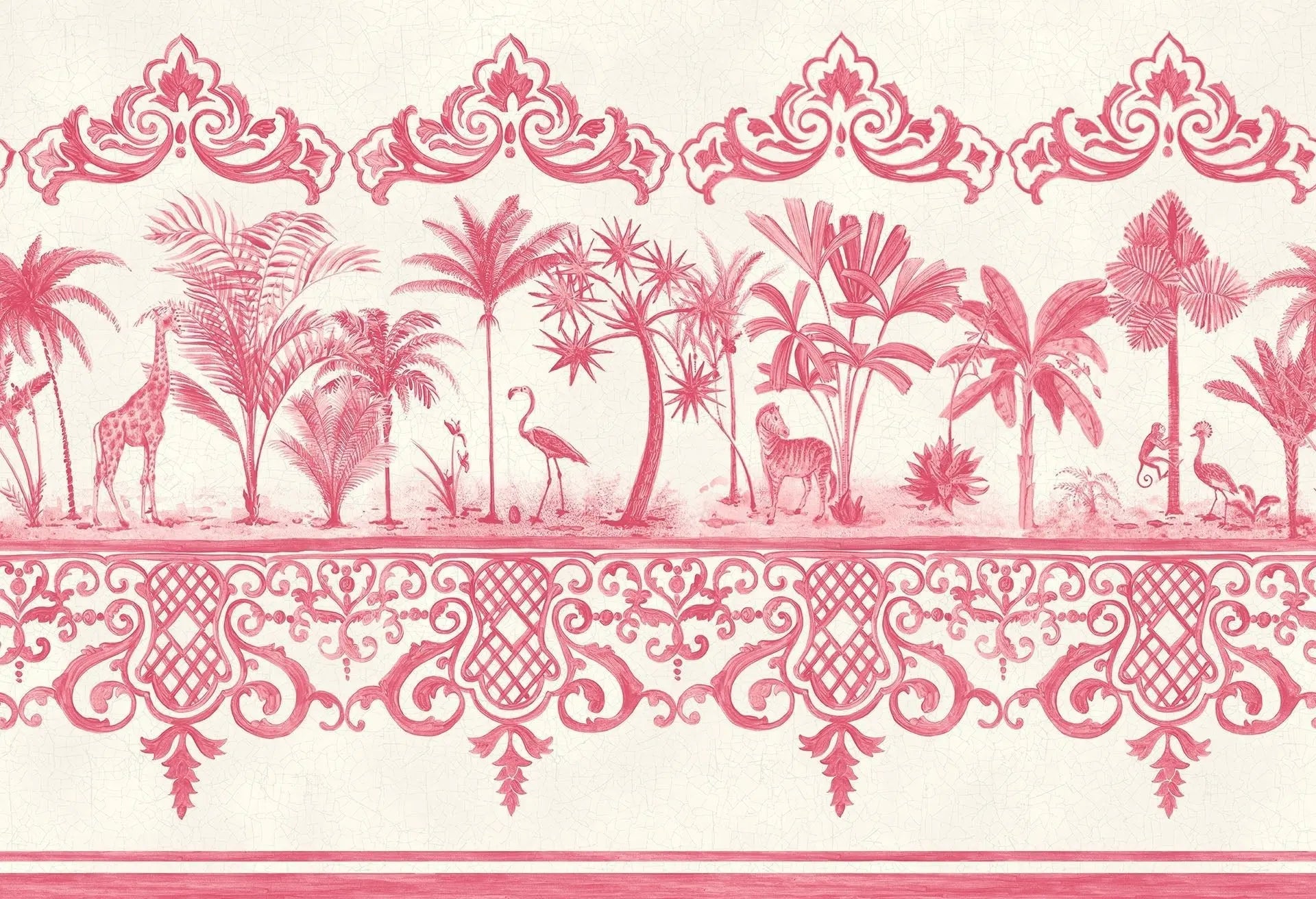 Cole & Son Rousseau Border - Fuchsia on White