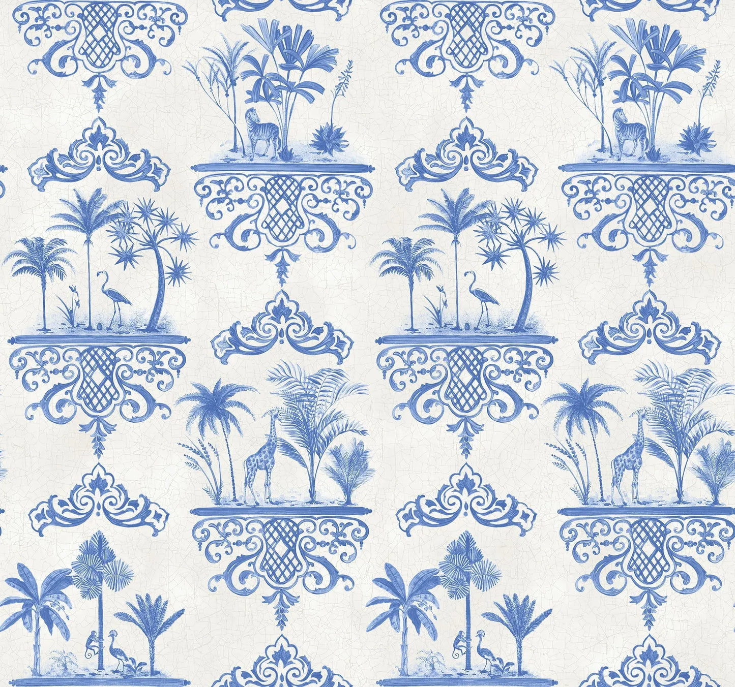 Cole & Son Rousseau wallpaper - Blue on White