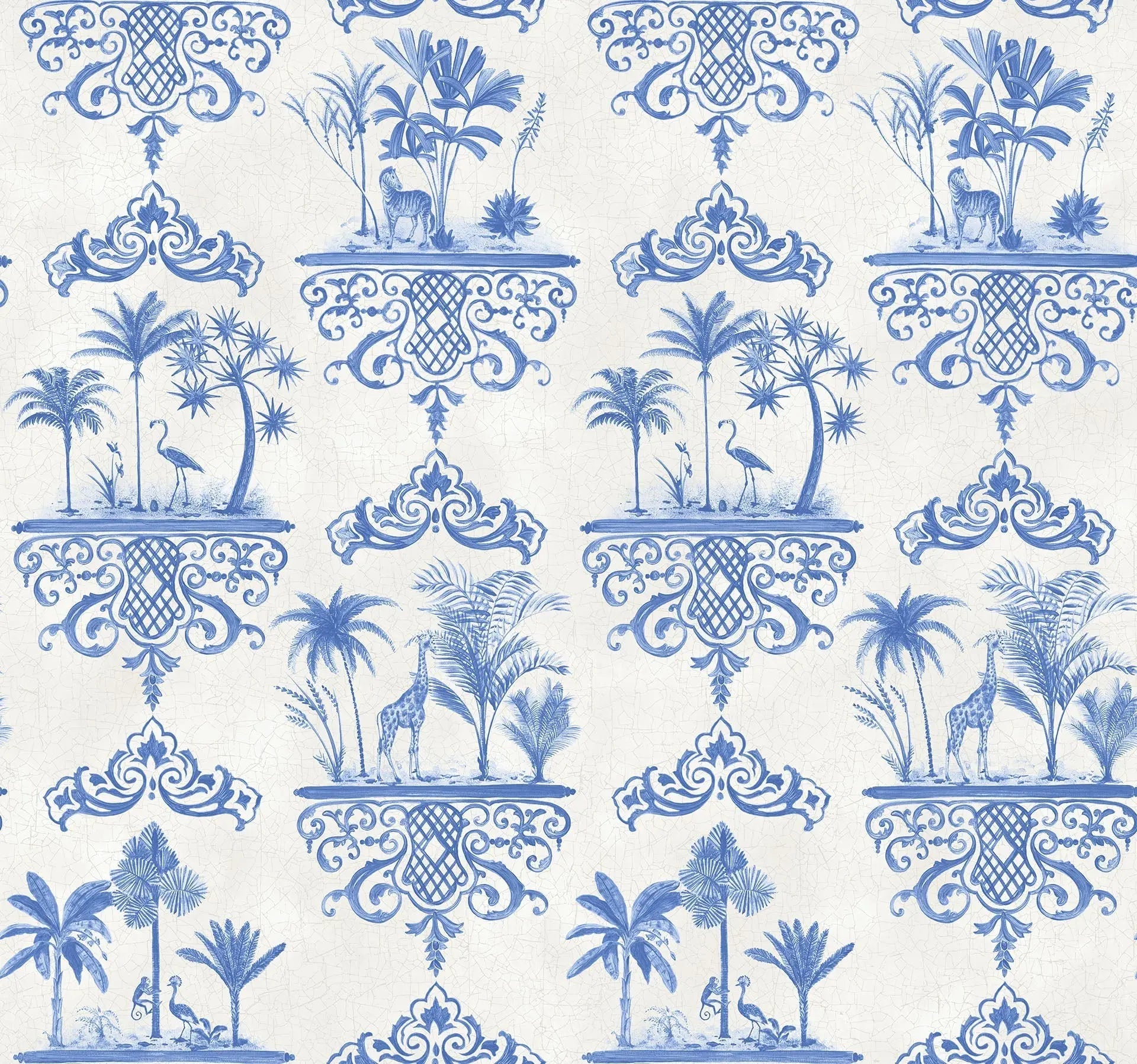 Cole & Son Rousseau wallpaper - Blue on White