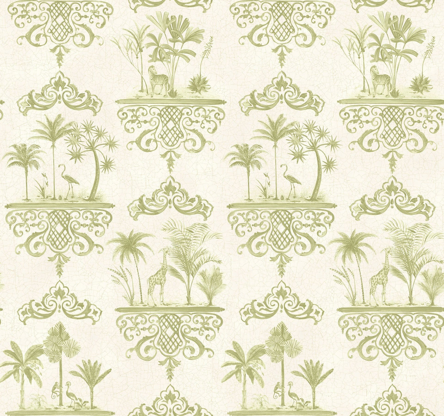 Cole & Son Rousseau - Olive Green on Cream