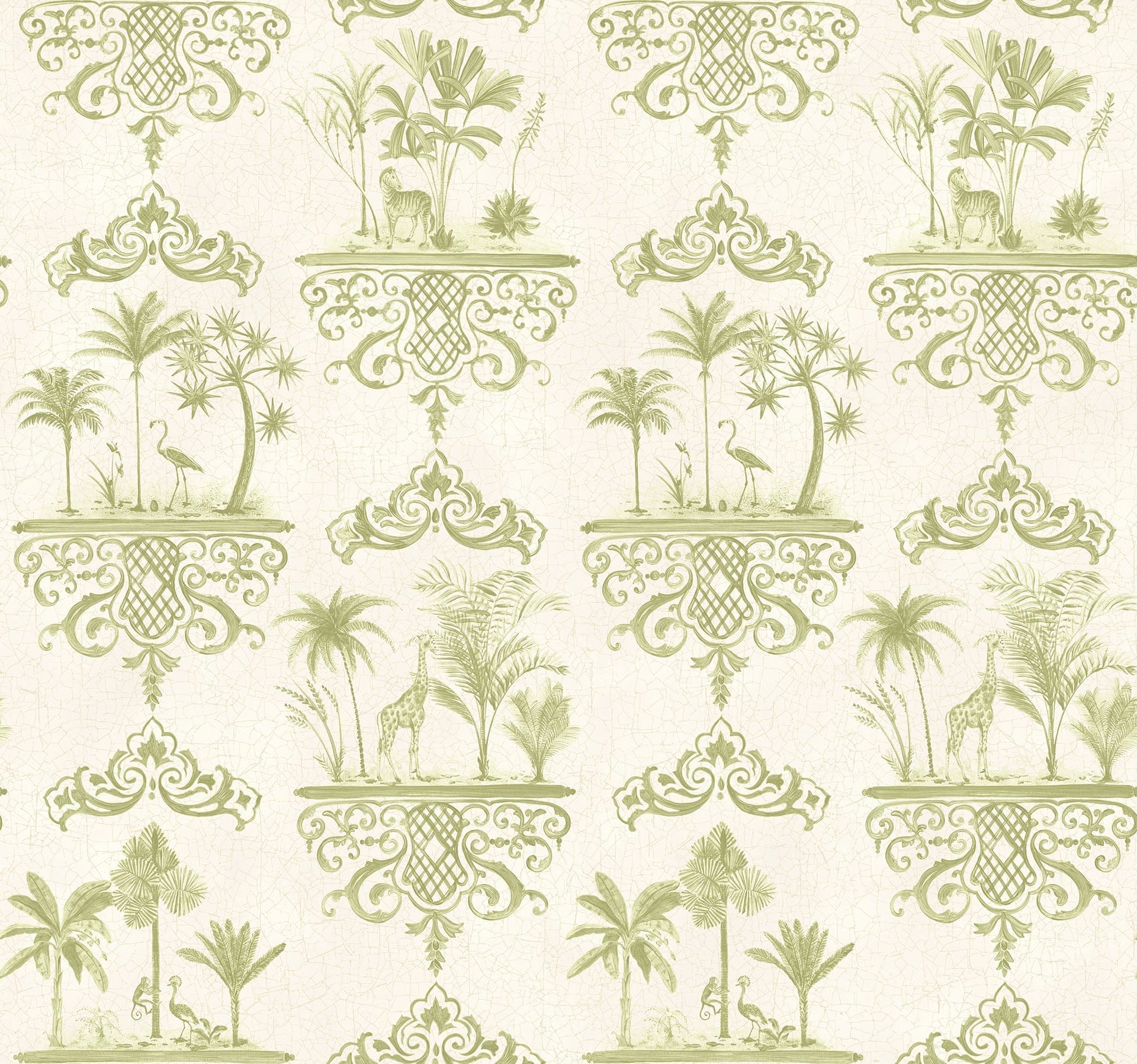 Cole & Son Rousseau - Olive Green on Cream