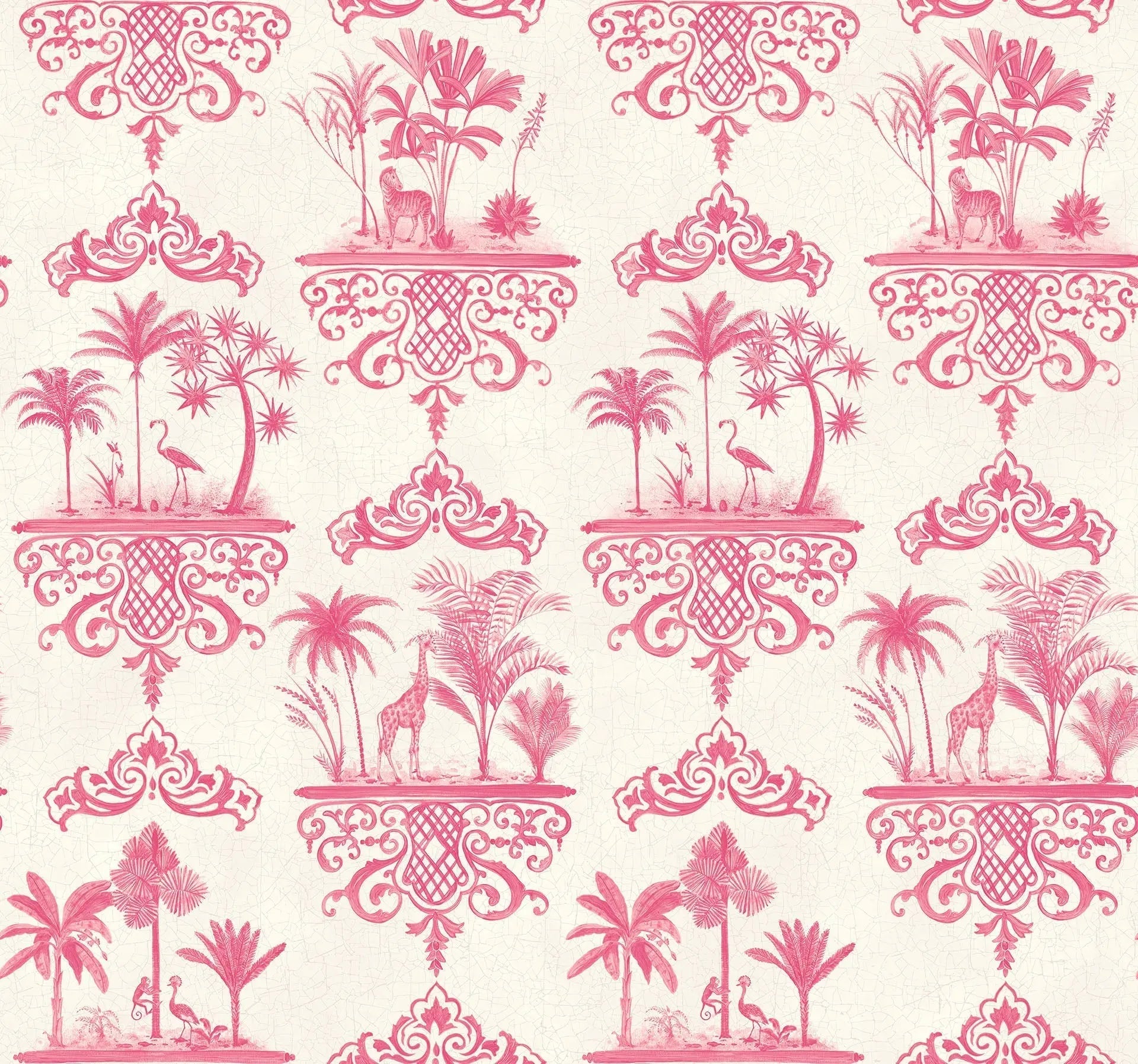 Cole & Son Rousseau - Fuchsia on White