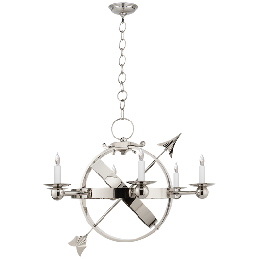 Armillary Sphere Chandelier - Polished Nickel