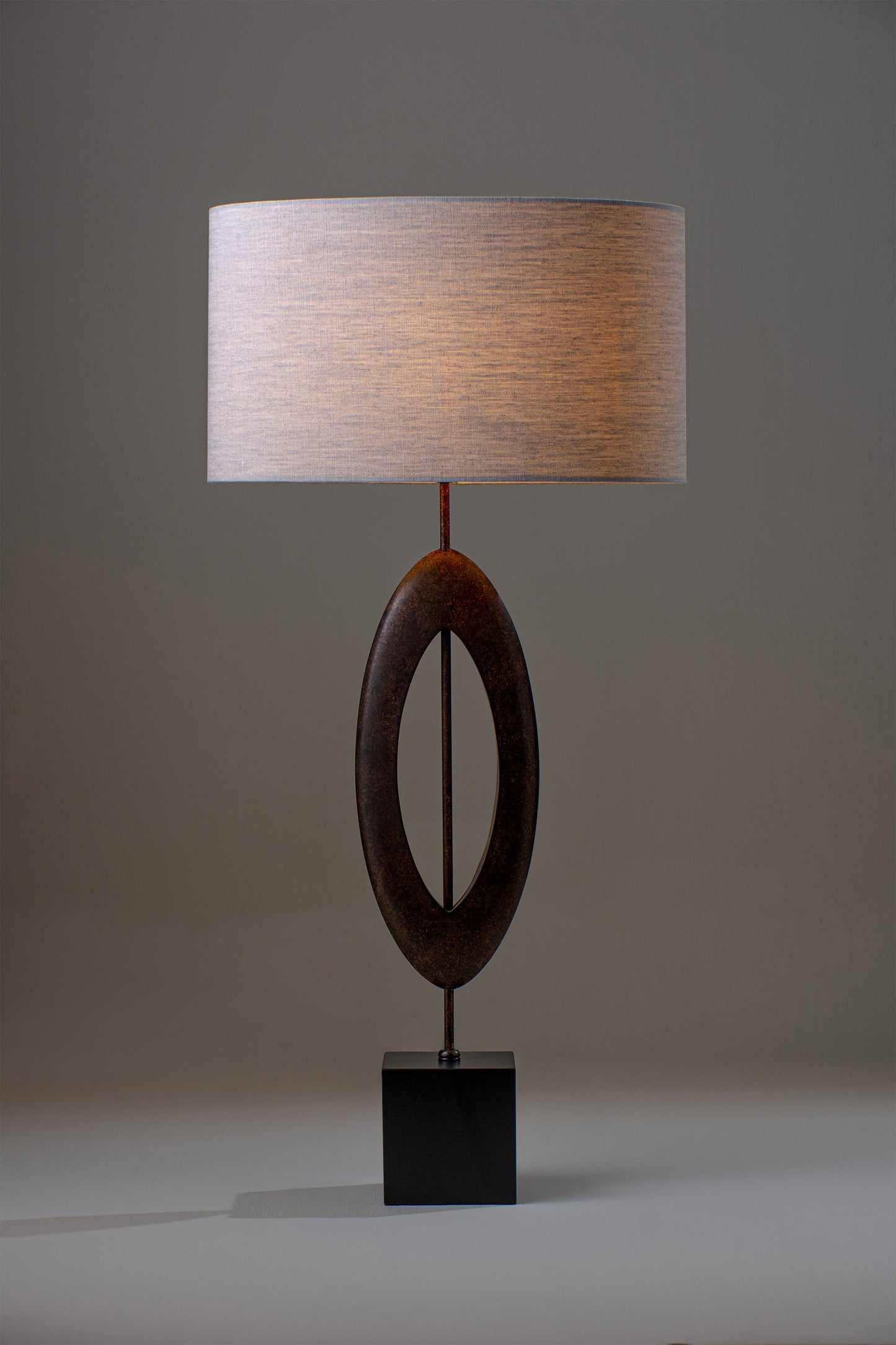 Sculpted Manhattan Lamp - Copper lit