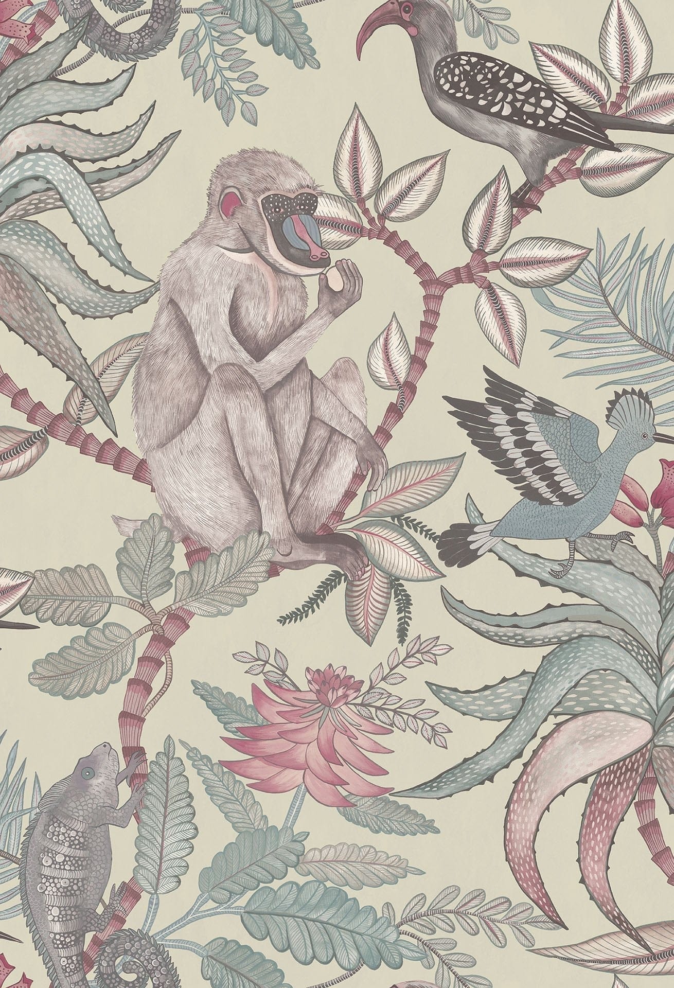 Cole & Son Savuti - Dove & Powder Blue on Safari