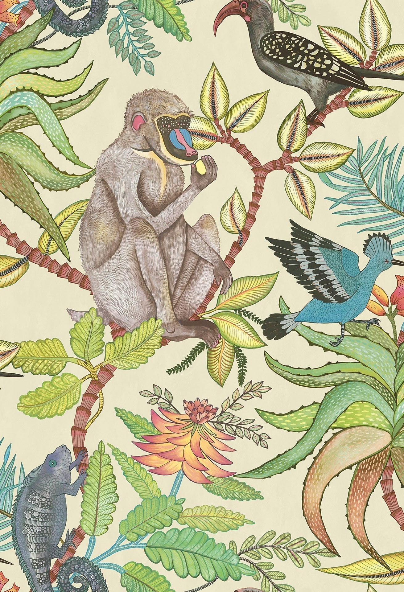 Cole & Son Savuti - Bright Multi on Cream