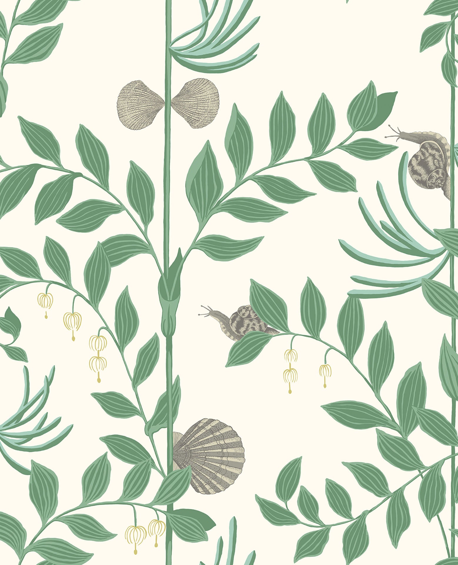 Cole & Son Secret Garden wallpaper - Forest Green on White