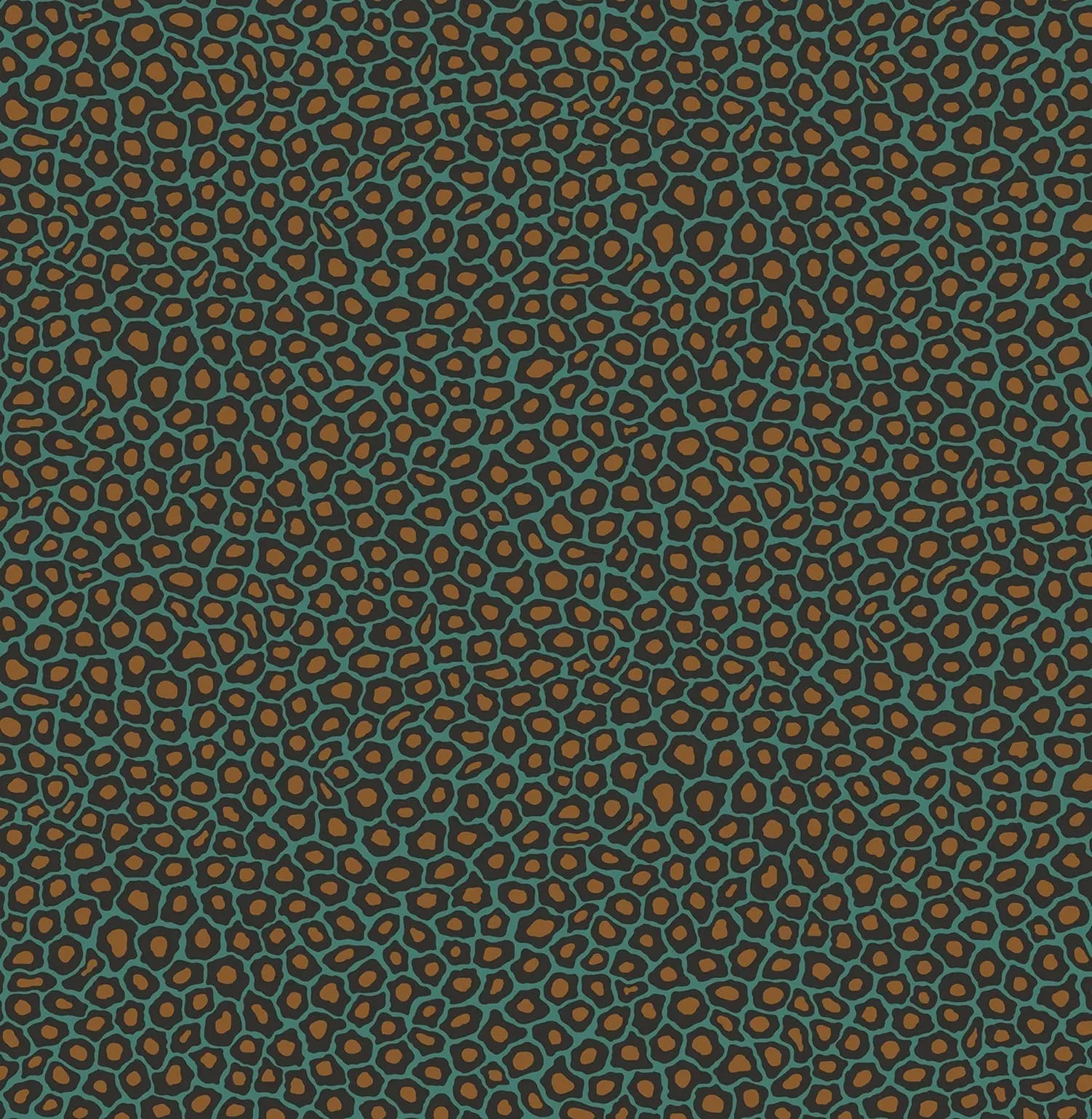 Cole & Son Senzo Spot - Charcoal & Metallic Gold on Teal