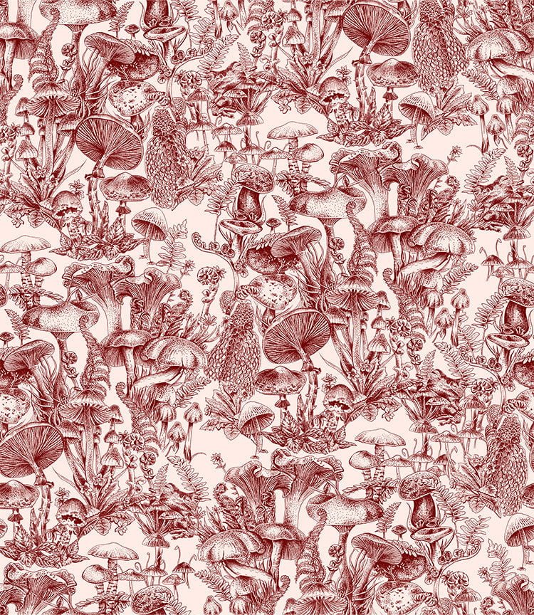 Cole & Son Fungi Forest wallpaper - Burgundy