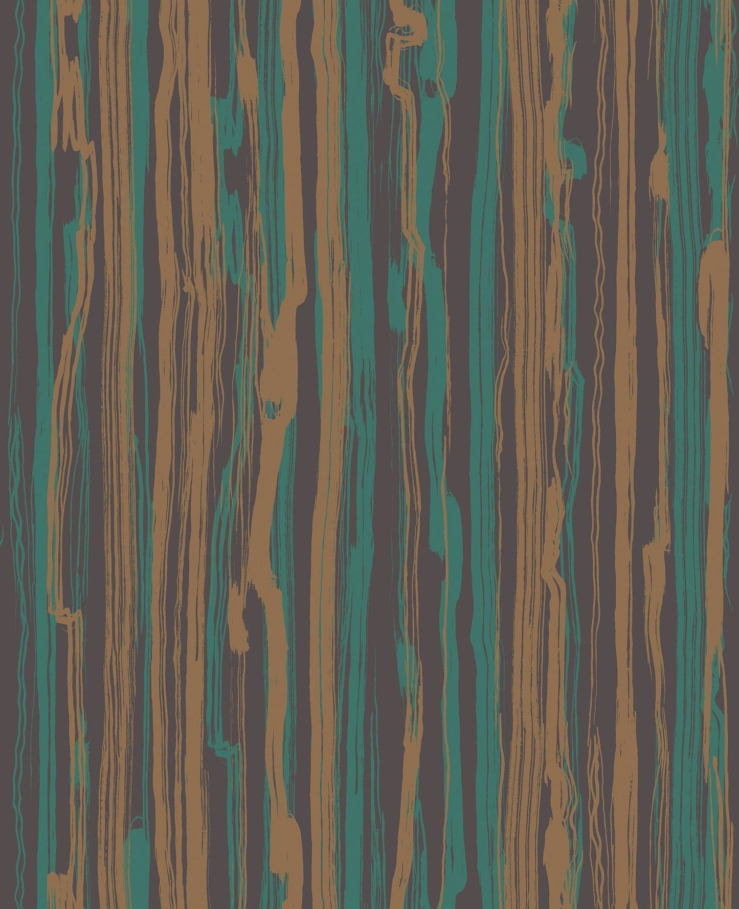 Cole & Son Strand - Metallic Bronze & Viridian on Soot