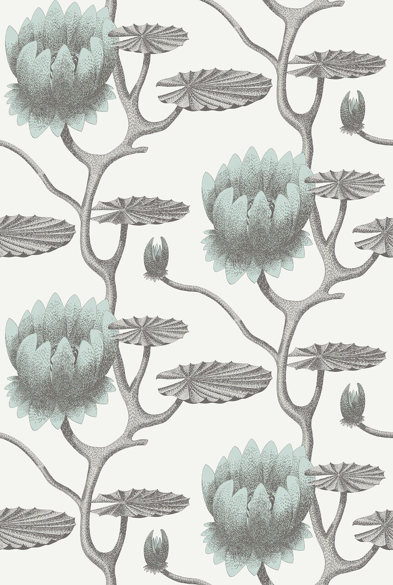 Cole & Son Summer Lily wallpaper - Print Room Blue on Chalk