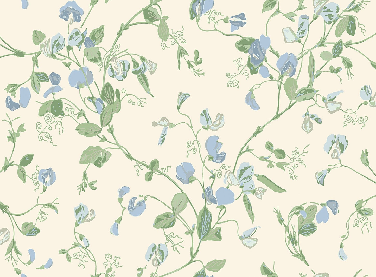 Cole & Son Sweet Pea - Cerulean & Sky on White