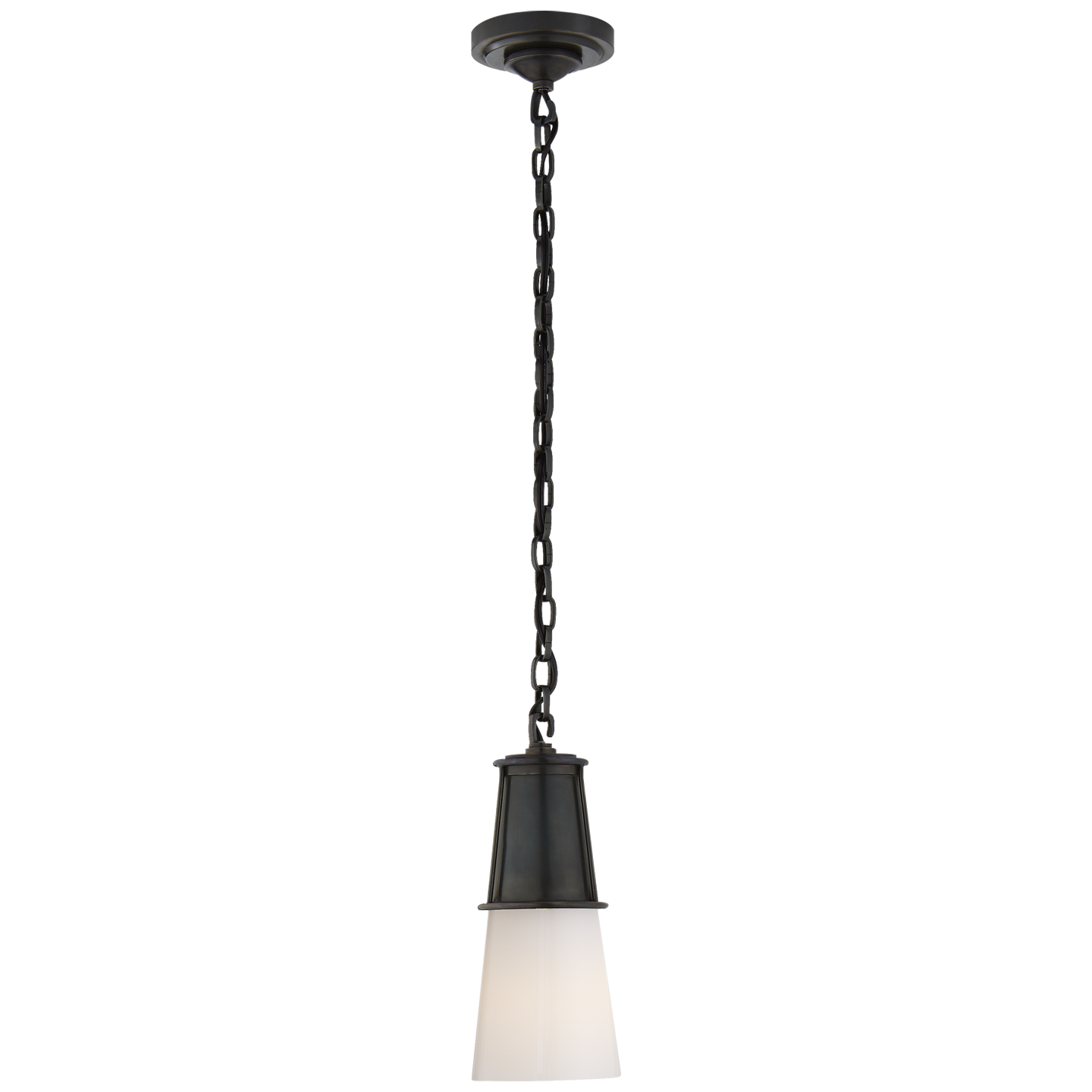 Robinson Small Pendant - Bronze with White Glass