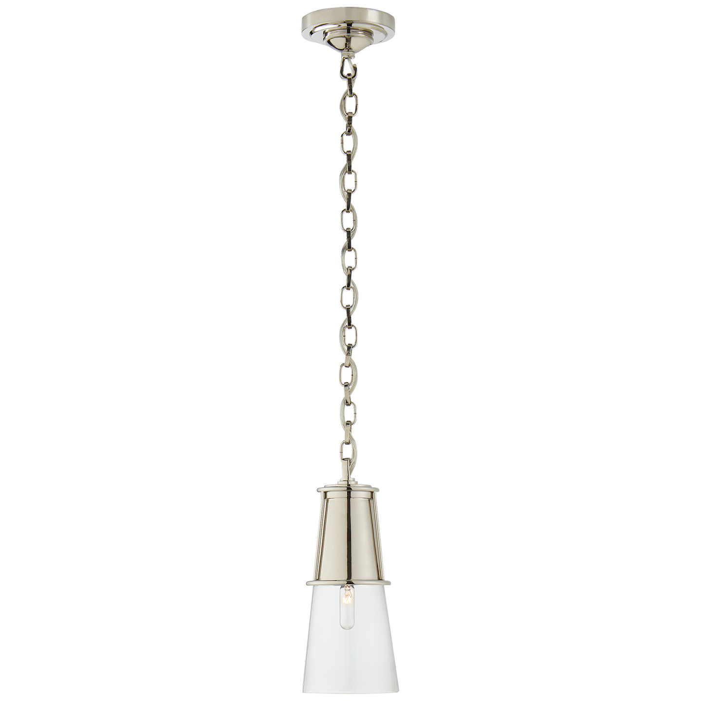 Robinson Small Pendant - Polished Nickel with Clear Glass