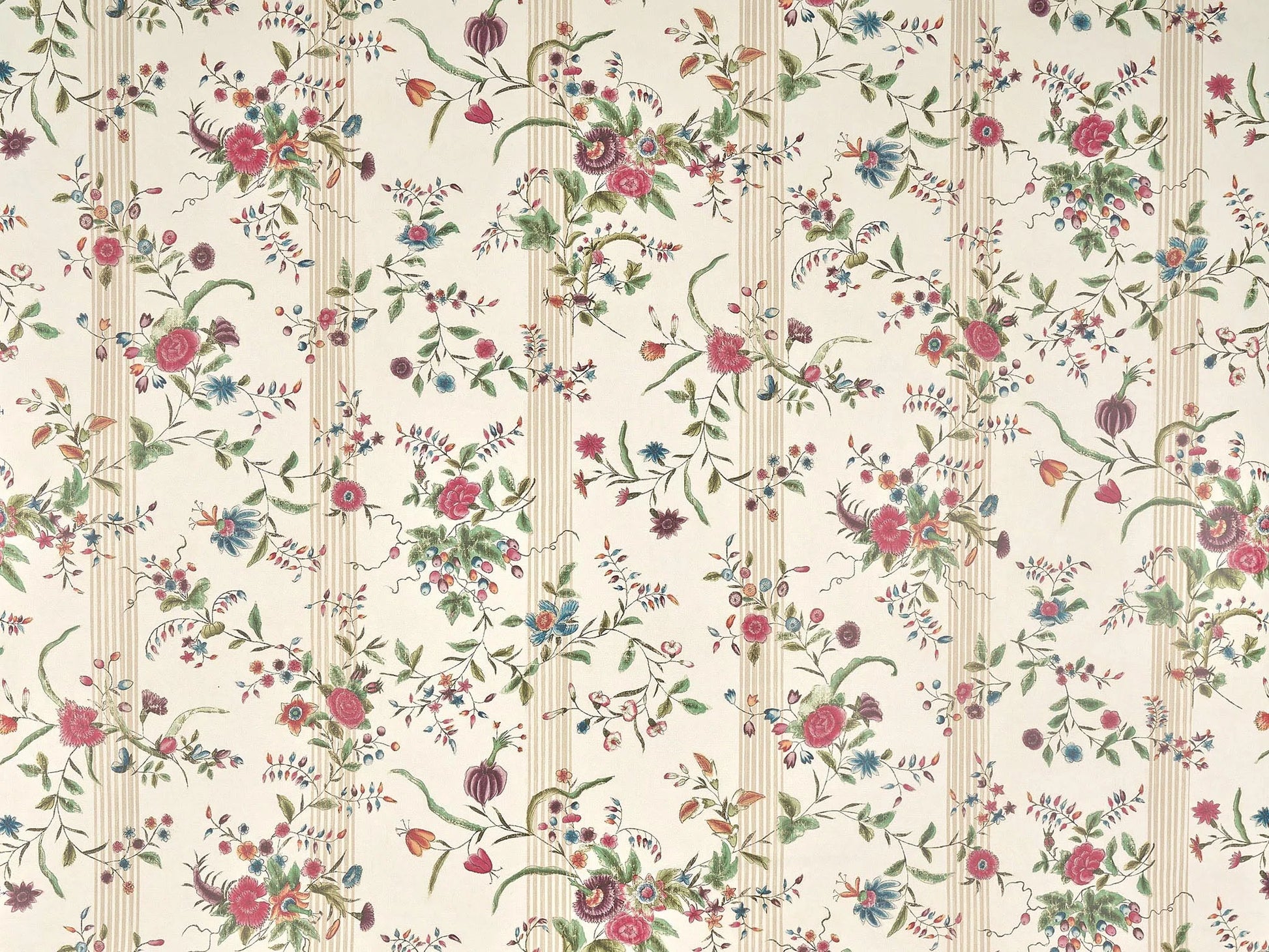 Pierre Frey Vert-Bois Rayure - Creme