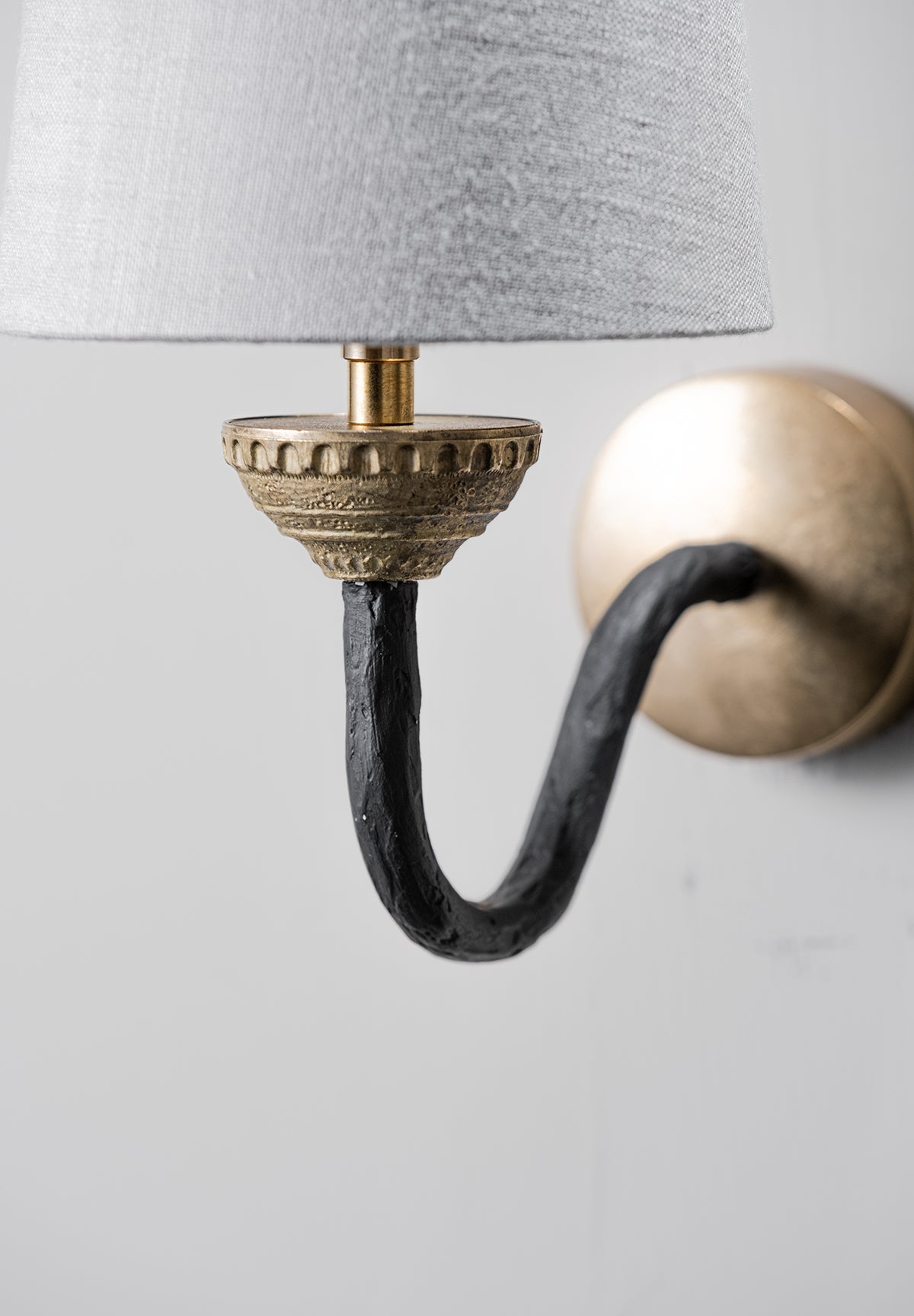 Freya Wall Light - Black with Brass