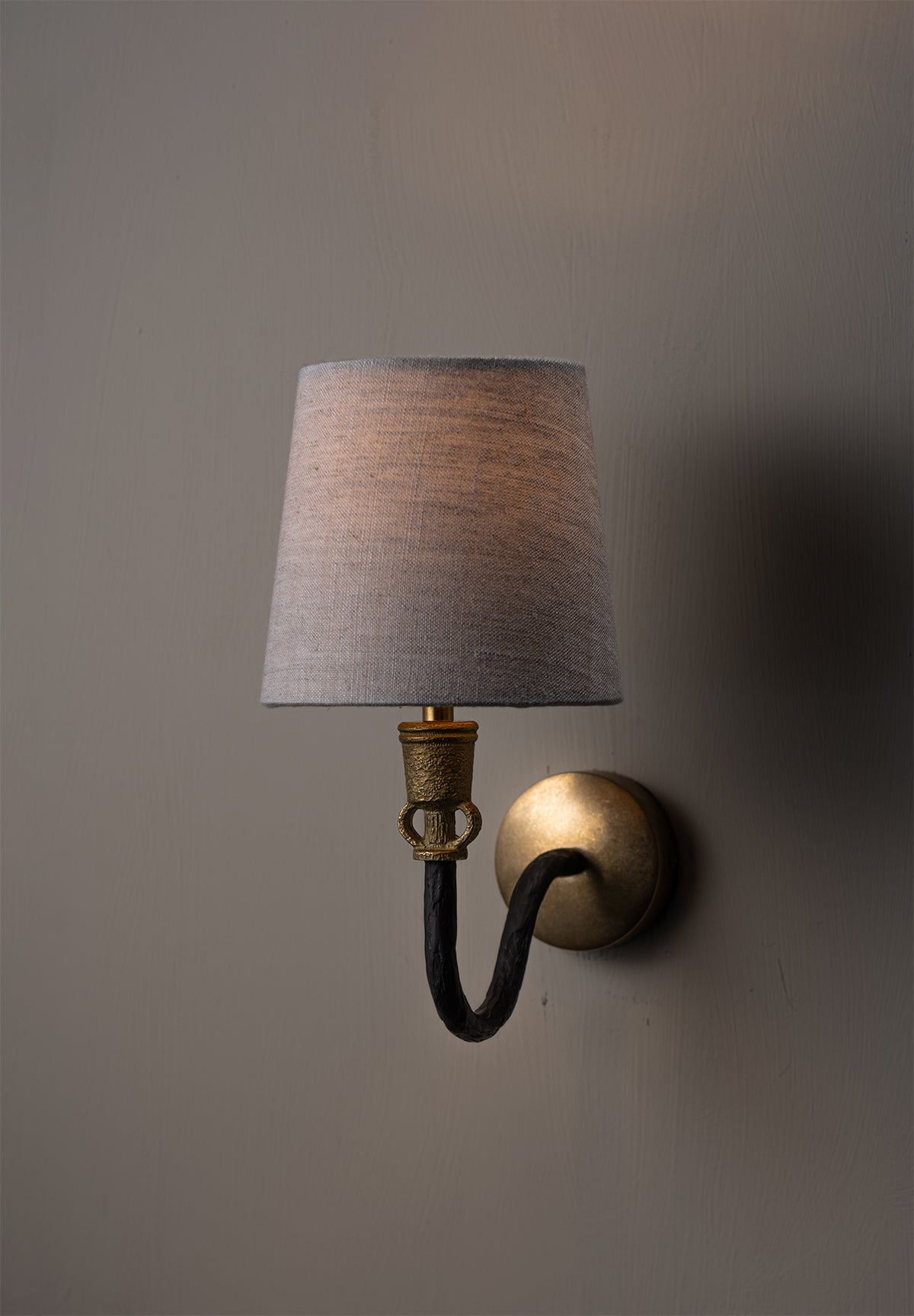 Gigi Wall Light - Black with Brass lit