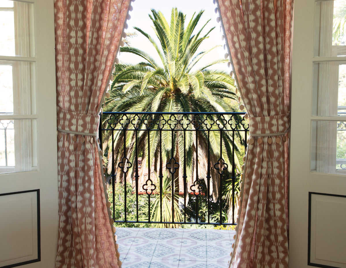 Samuel and Sons Terrace Acacia Wood Bead Fringe — scenography