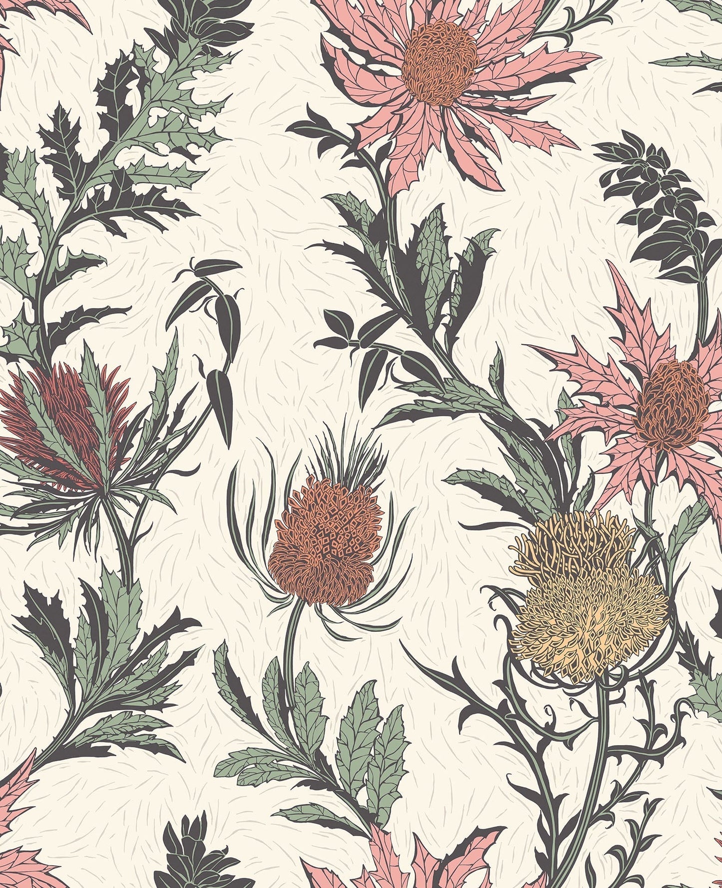 Cole & Son Thistle - Magenta & Orange on Parchment