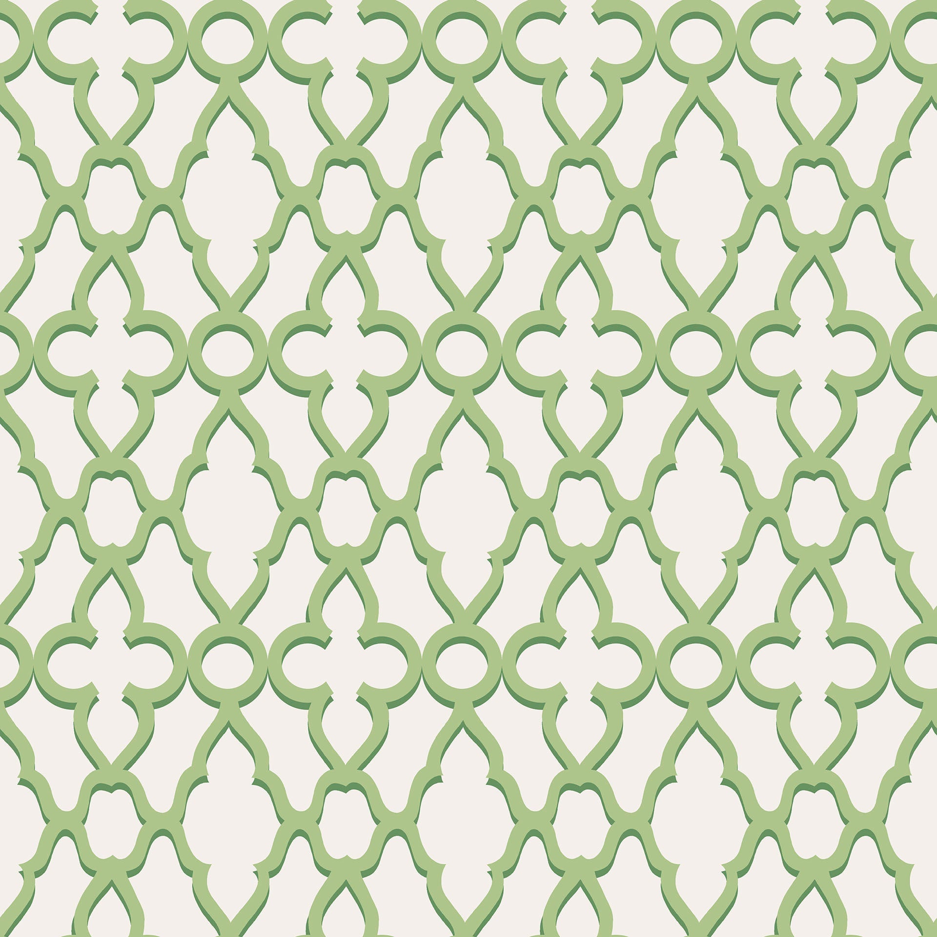 Cole & Son Treillage - Leaf Green on Chalk