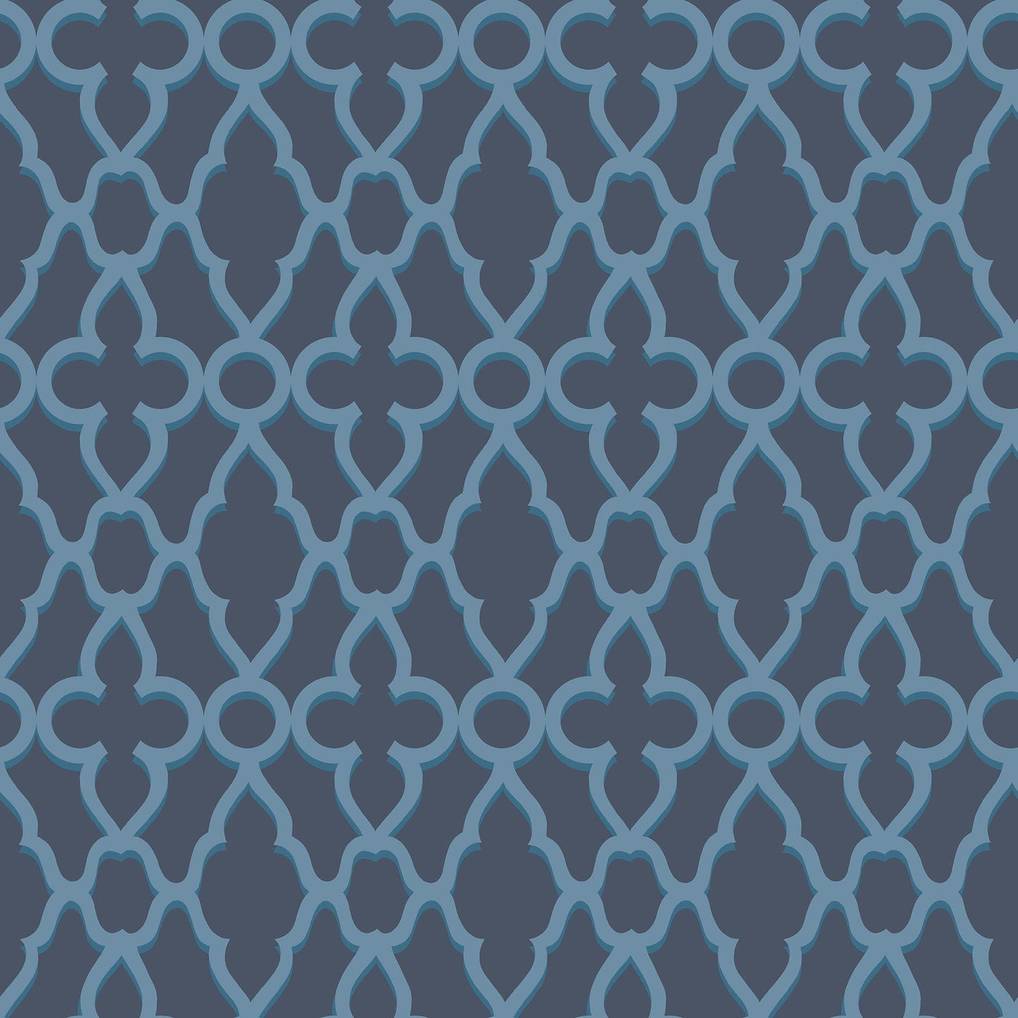 Cole & Son Treillage - Cerulean Blue on Midnight