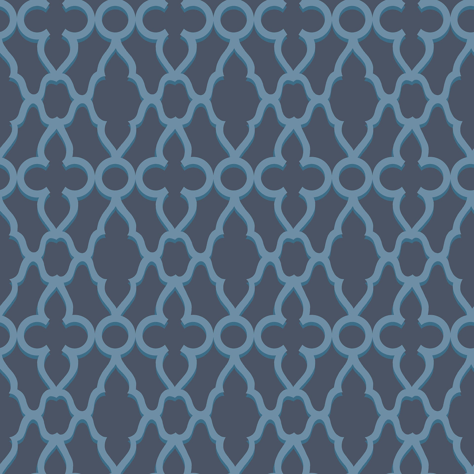 Cole & Son Treillage - Cerulean Blue on Midnight