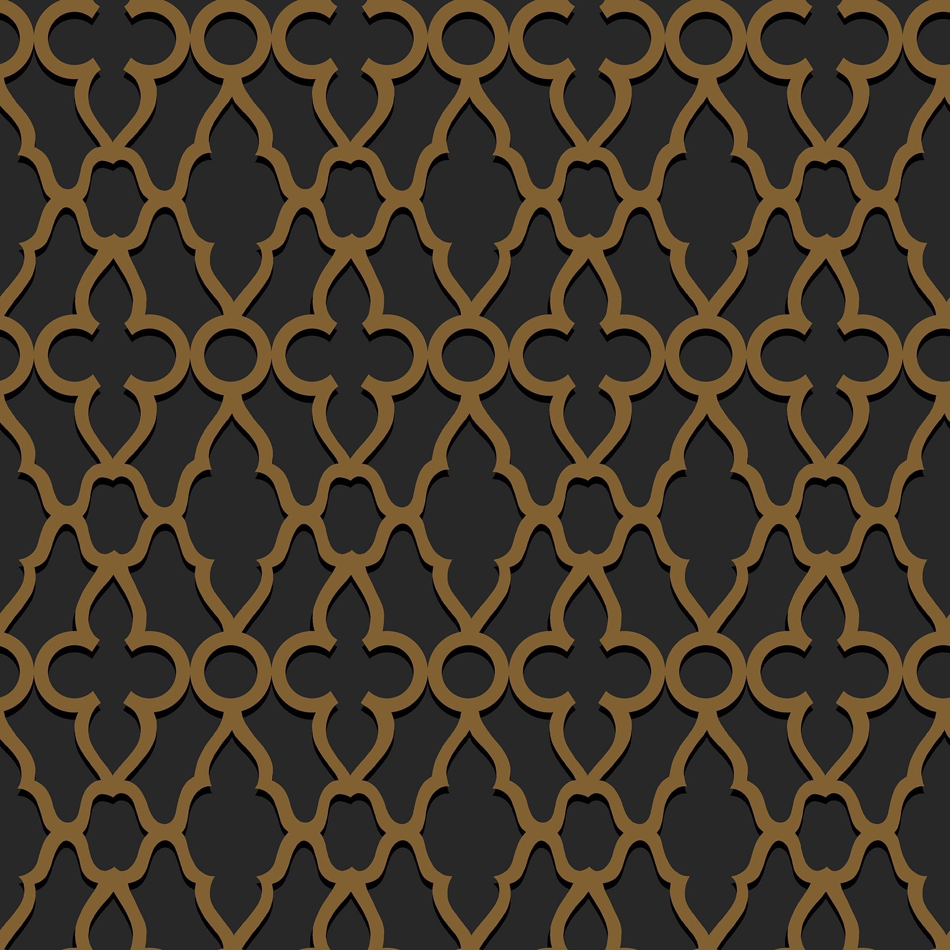 Cole & Son Treillage - Metallic Bronze on Charcoal