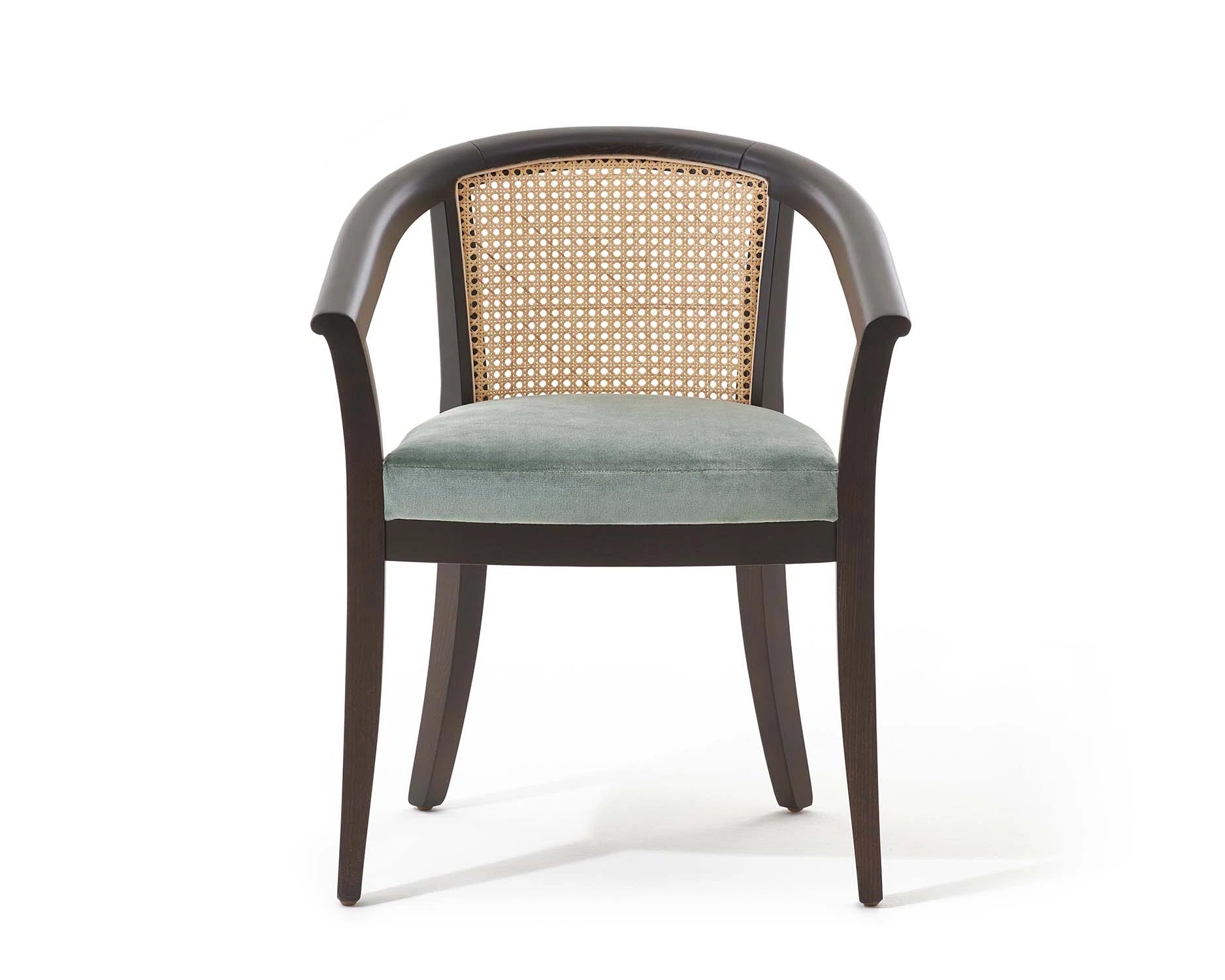 Pierre Frey Charles - Cane - Stained beech, water-based varnish frame; Simple seams - Stretched fabric upholstery