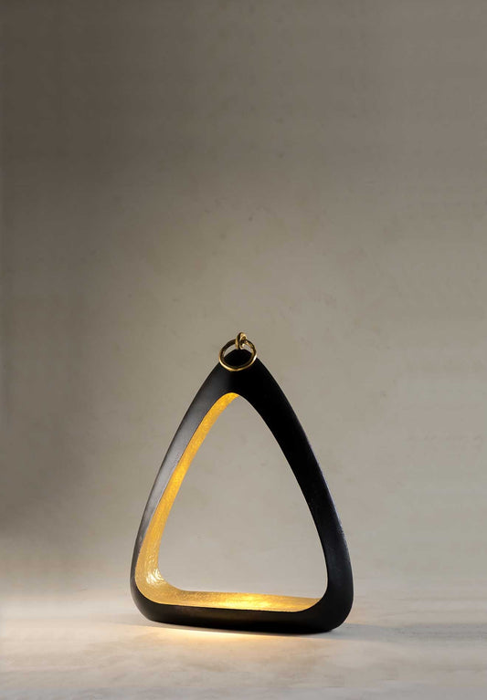 Bianca Lamp with Handle Portable - Fired Copper with Bright Gold