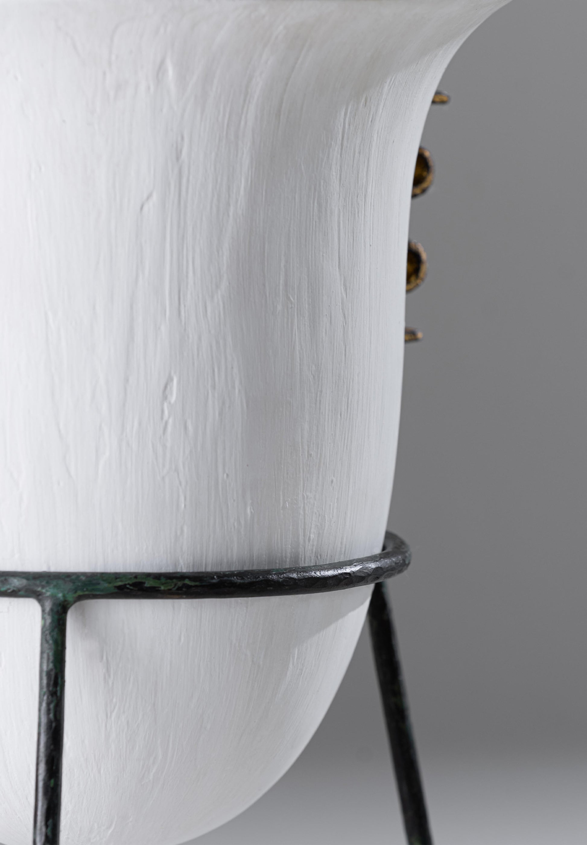 Etrusco Lamp - Anziano White and Distressed Gold with Verdigris