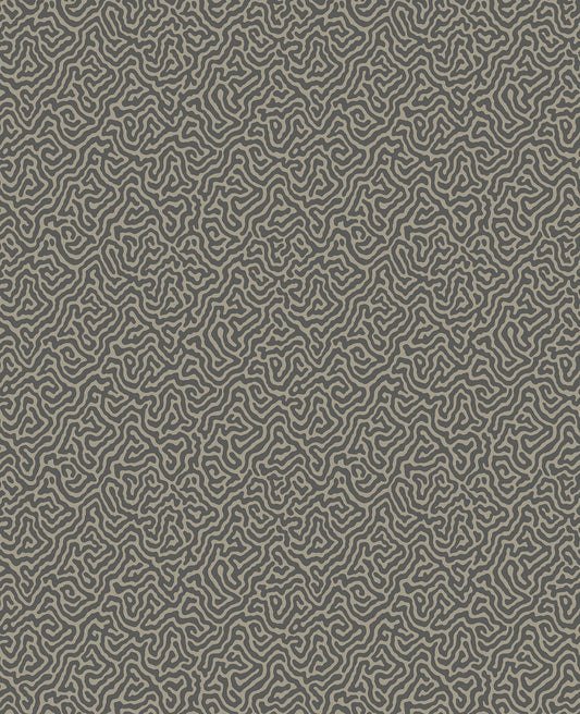Cole & Son Vermicelli wallpaper - Charcoal on Linen