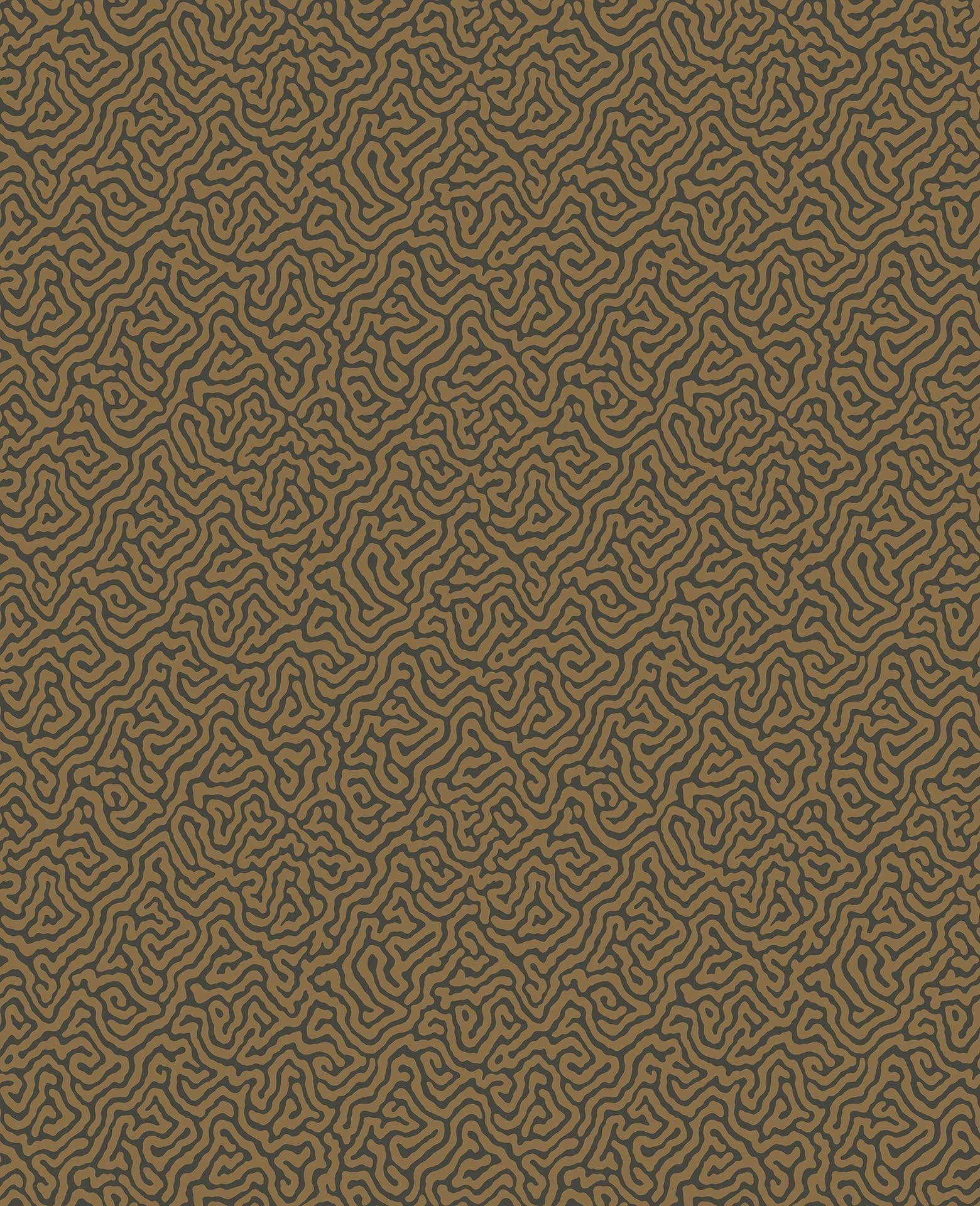 Cole & Son Vermicelli - Metallic Bronze on Charcoal