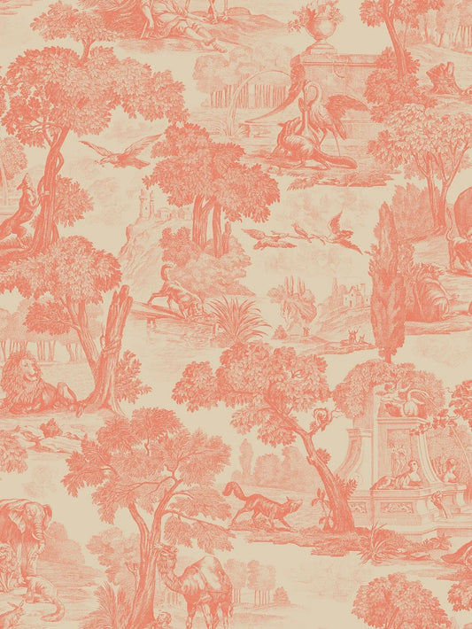 Cole & Son Versailles wallpaper - Coral on Stone