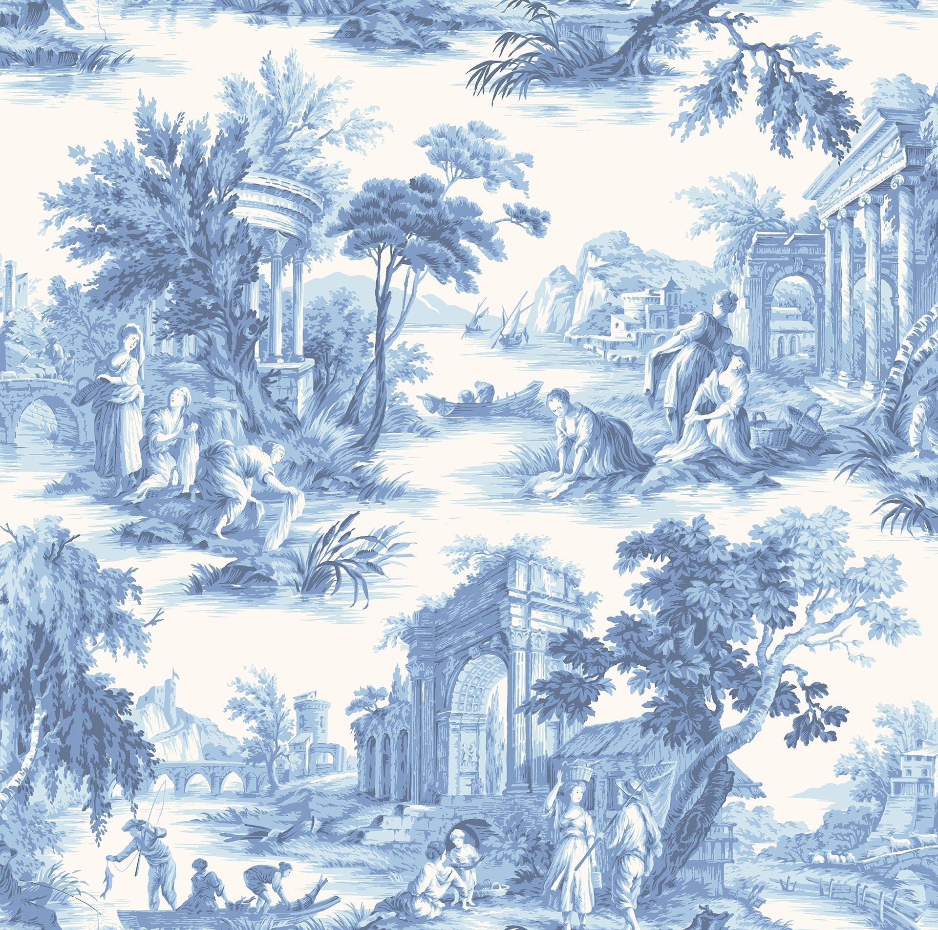 Cole & Son Villandry wallpaper - China Blue on Chalk