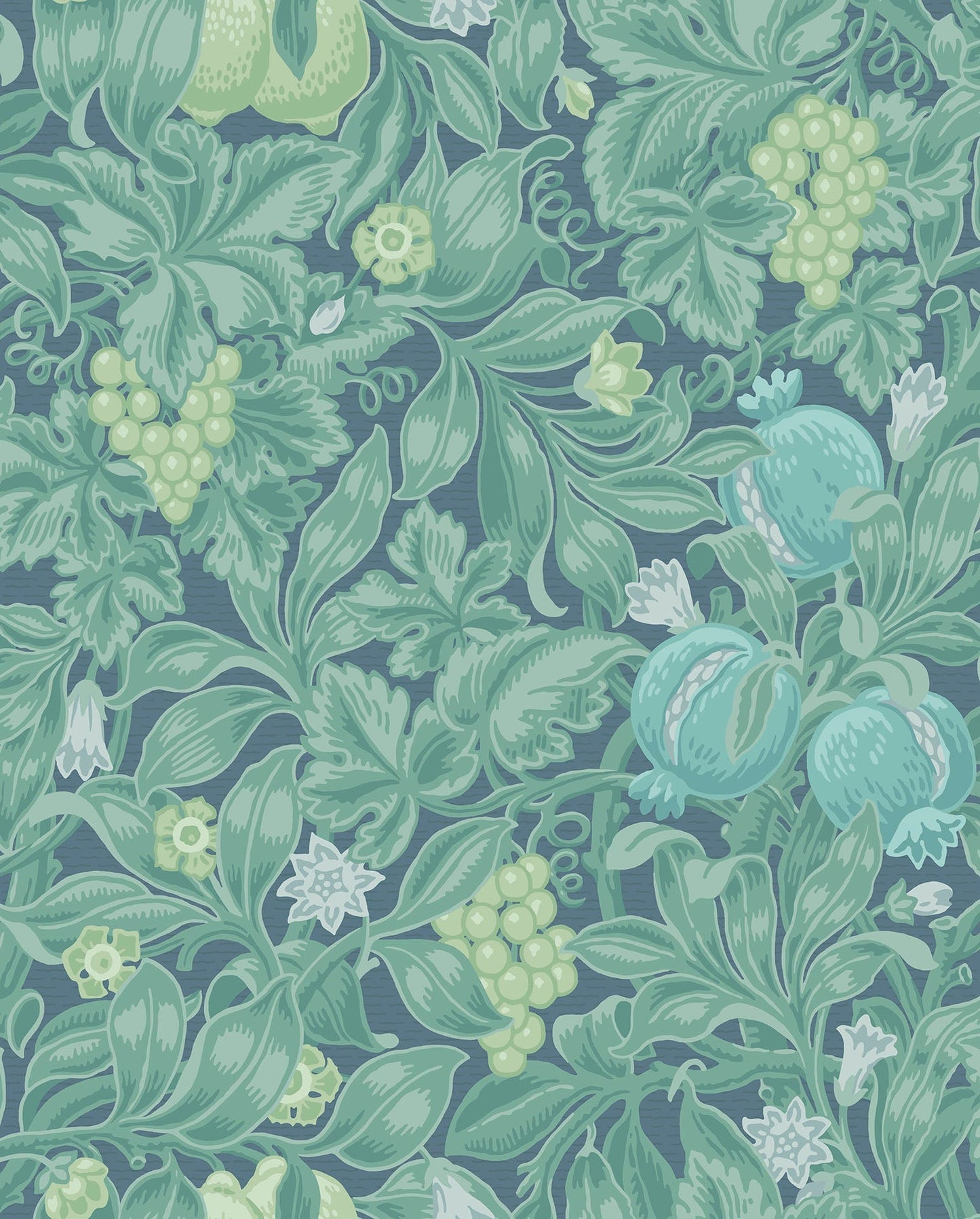 Cole & Son Vines of Pomona - Teal & Viridian on Denim