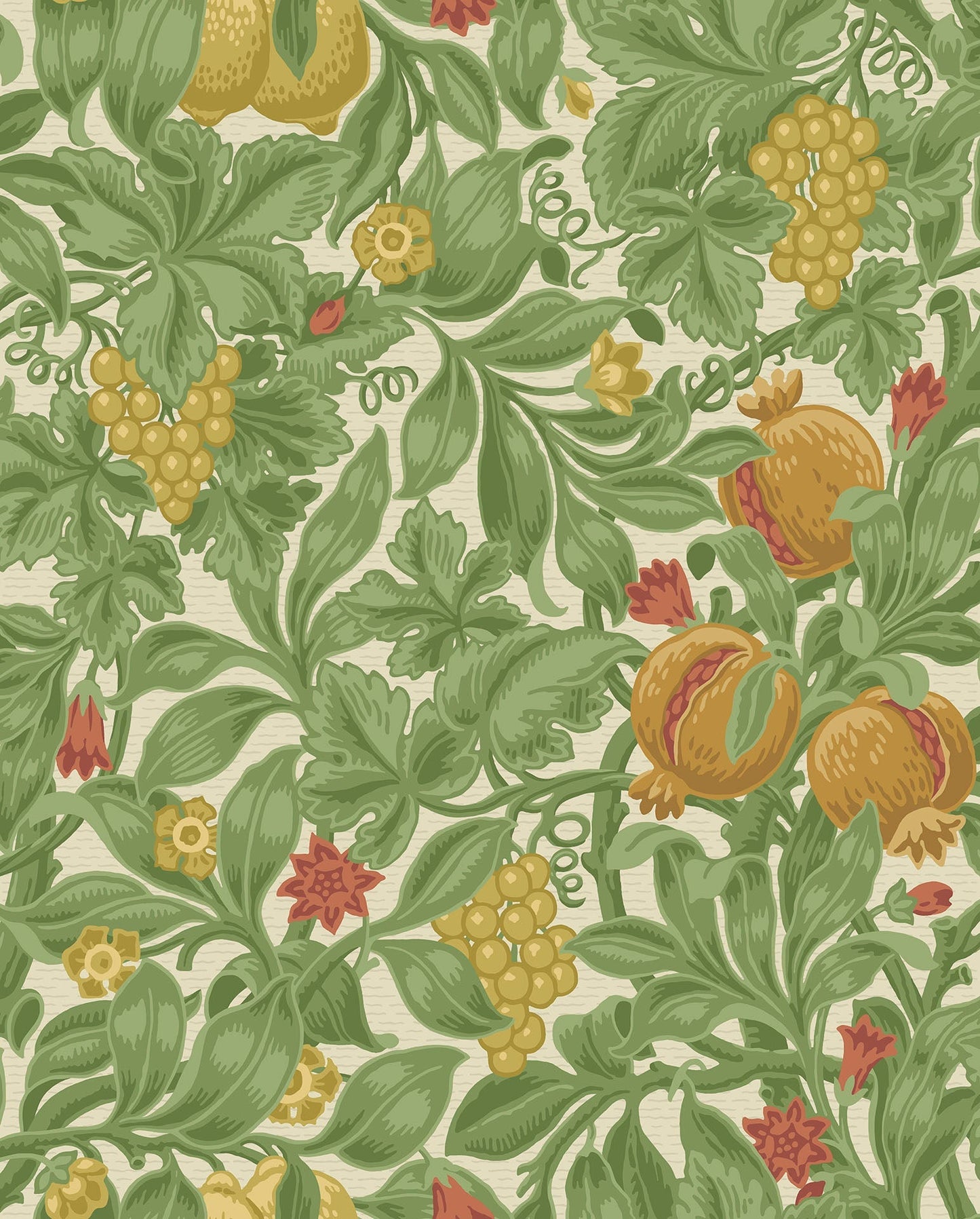 Cole & Son Vines of Pomona - Ochre & Olive Green on Cream