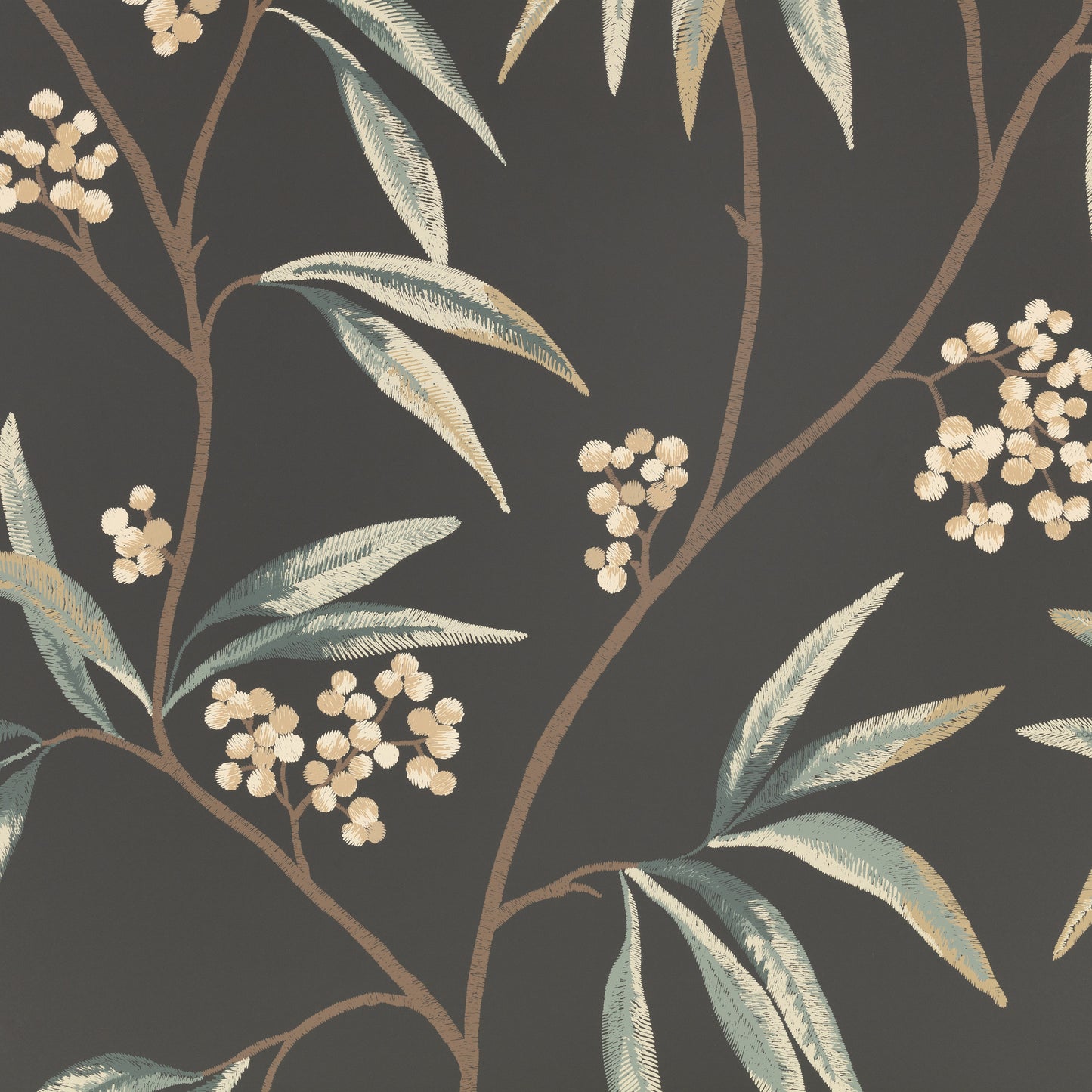 Pierre Frey Romo | Mima Wallcovering – Ebony — scenography